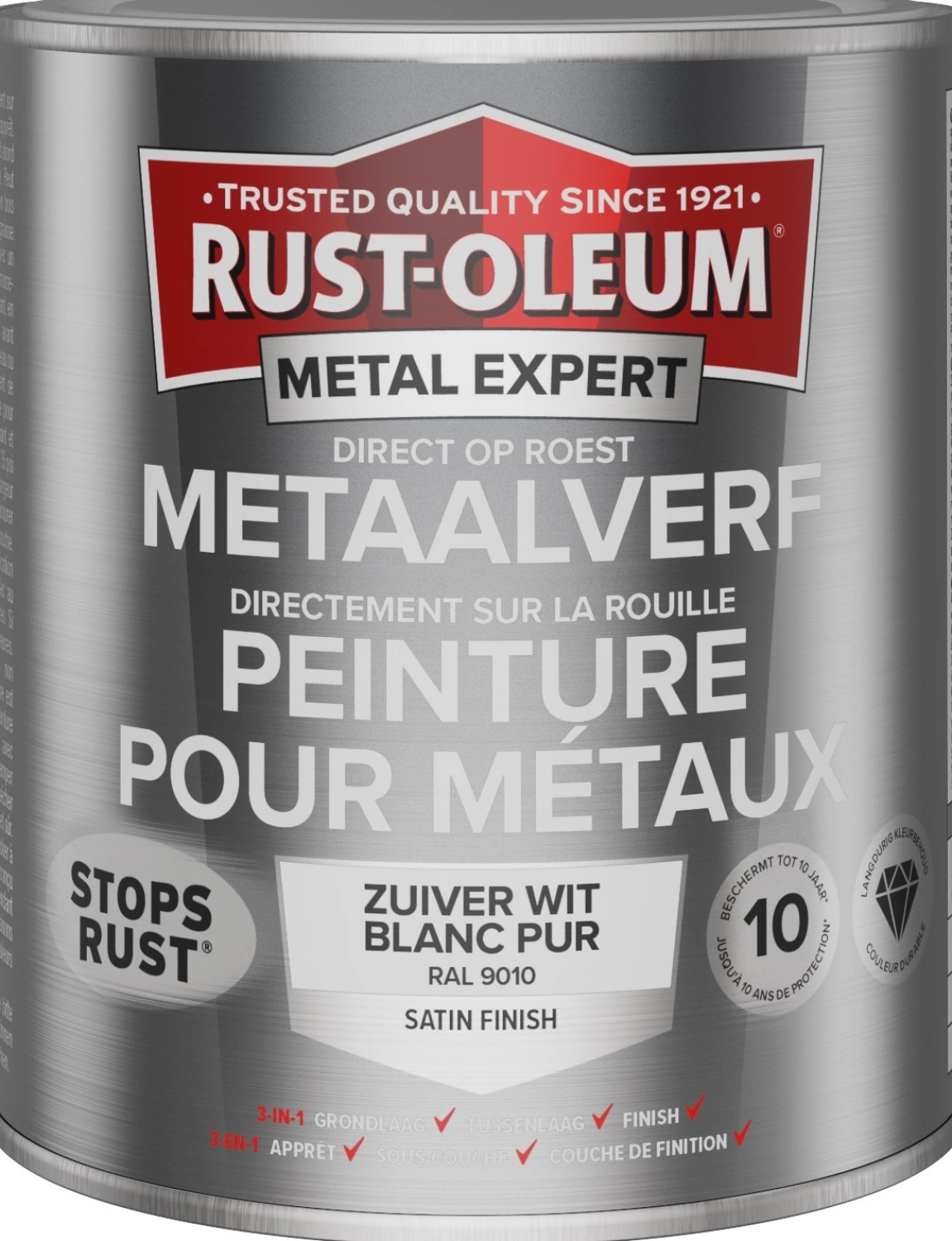 Rust-Oleum MetalExpert Zijdeglans - RAL 9010 zuiverwit - 0,40L-image