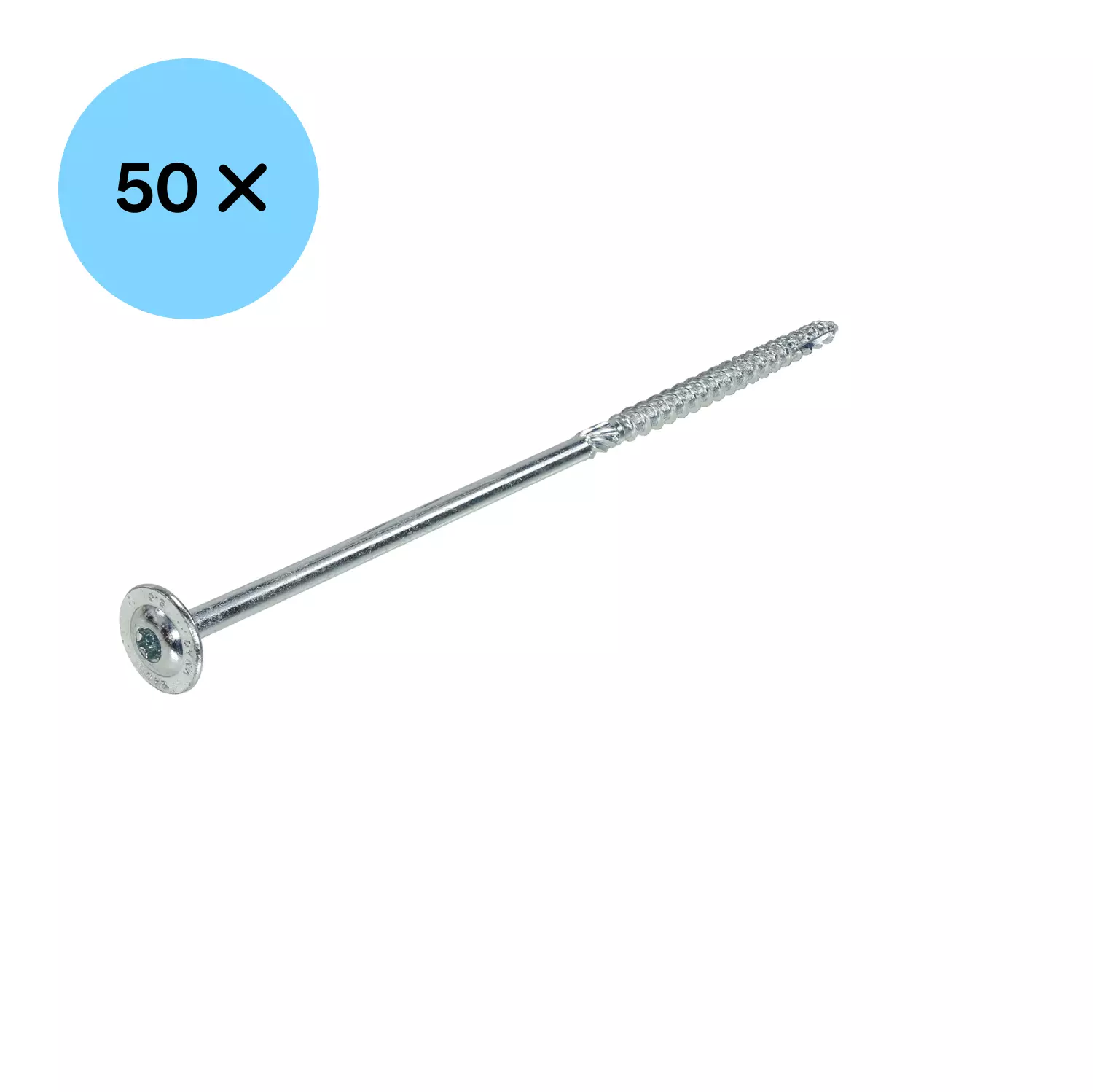 DynaPlus 0286.01.63701 Houtbouwschroef - TX40 - 8.0 x 260/100mm - Tellerkop - Deeldraad - Verzinkt (50st)-image