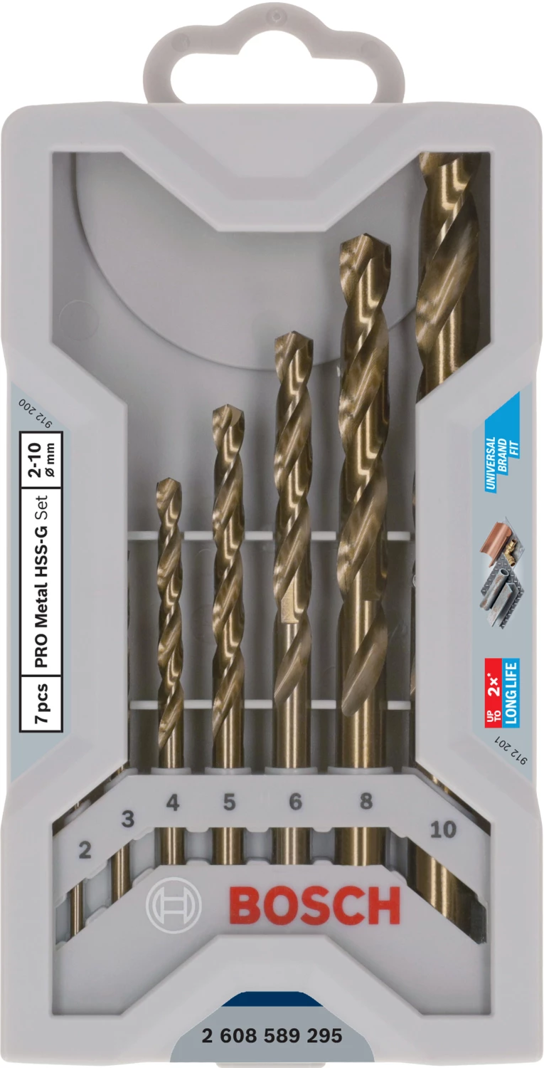 Bosch 2608589295 - Set 7 pièces foret à métaux Robust Line HSS-G 135° 2; 3; 4; 5; 6; 8; 10 mm-image