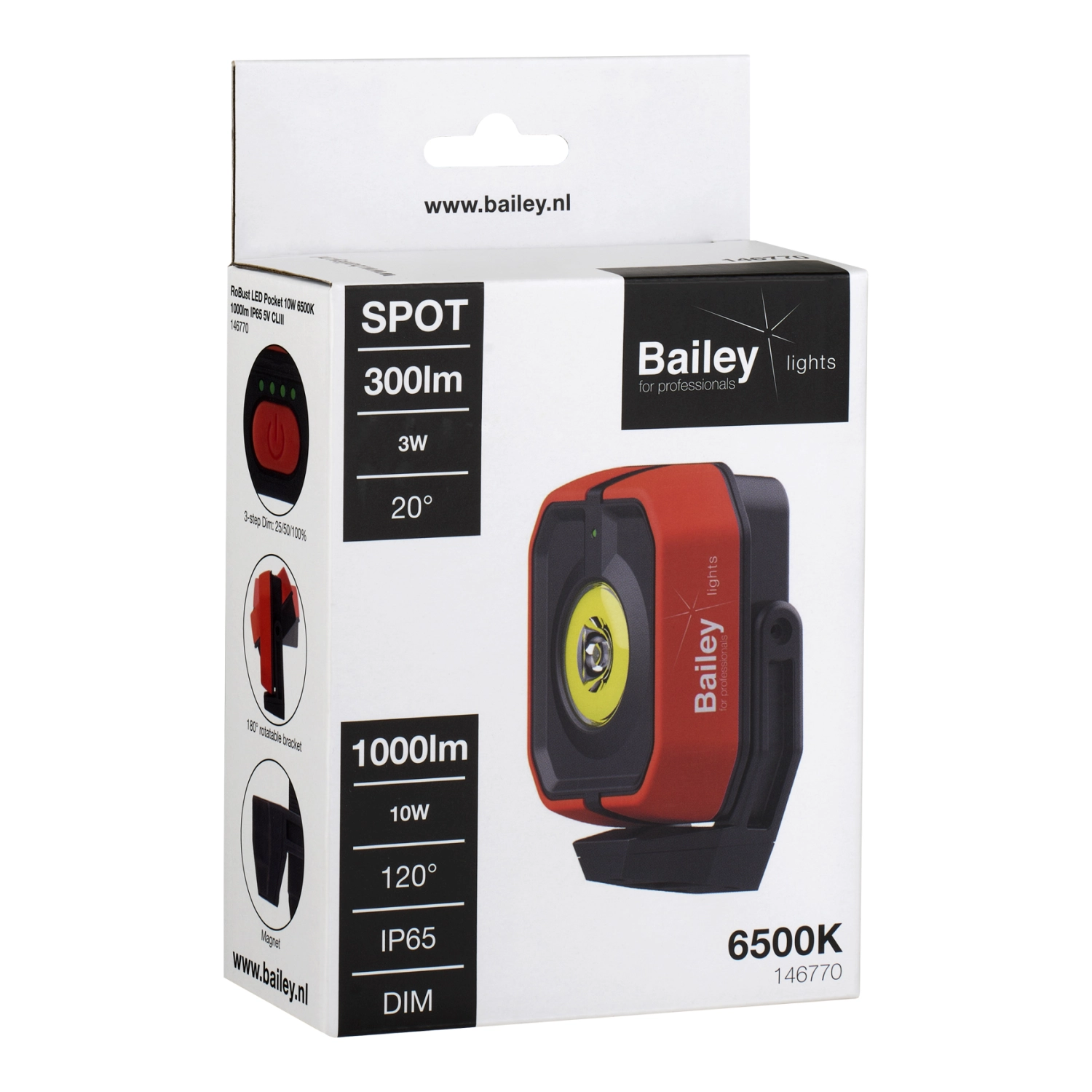 Bailey RoBust LED Pocket - 10W - 6500K - 1000Lm - IP65 - 5V - CLIII-image