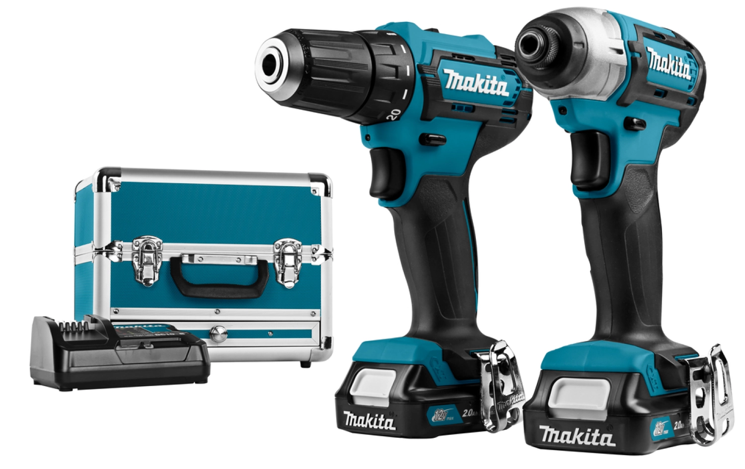 Makita CLX224SAX1 12V Li-Ion accu boor-/schroefmachine (DF333D) & slagschroevendraaier (TD110D) combiset (2x 2.0Ah accu) in koffer-image