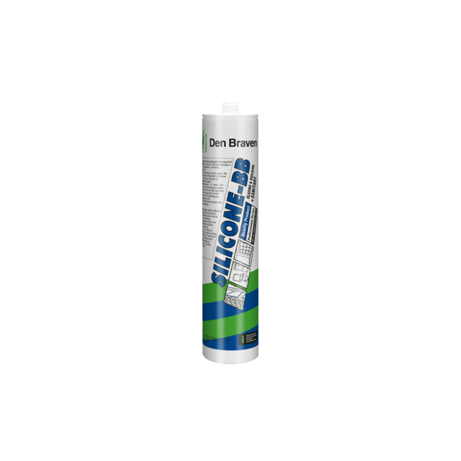 Zwaluw Den Braven 30618549 Silicone-BB Afdichtingskit - Wit - 310ml