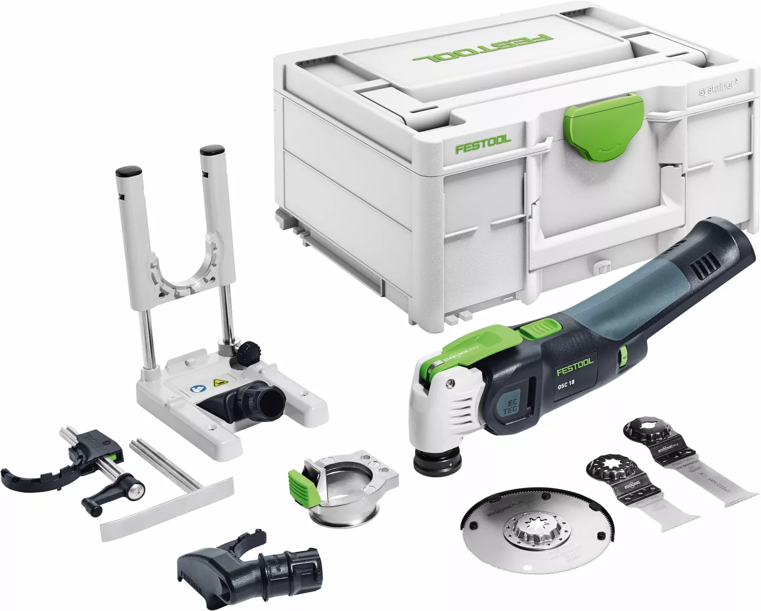 Festool VECTURO OSC 18 E-Basic-Set 18V Li-Ion accu oscillerende multitool body in systainer - koolborstelloos-image