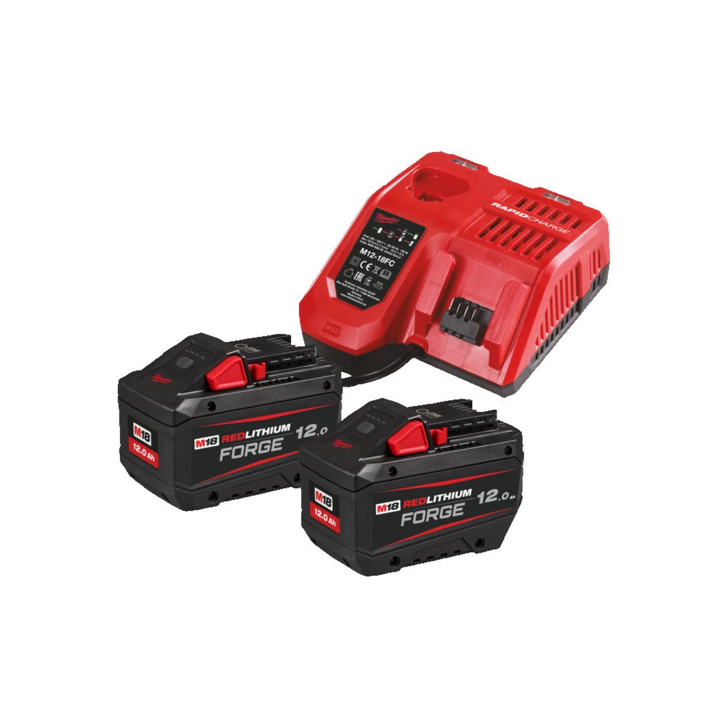 Milwaukee M18 FORGENRG-122 18V Li-ion batterie set de démarrage (2x 12.0Ah) + chargeur-image