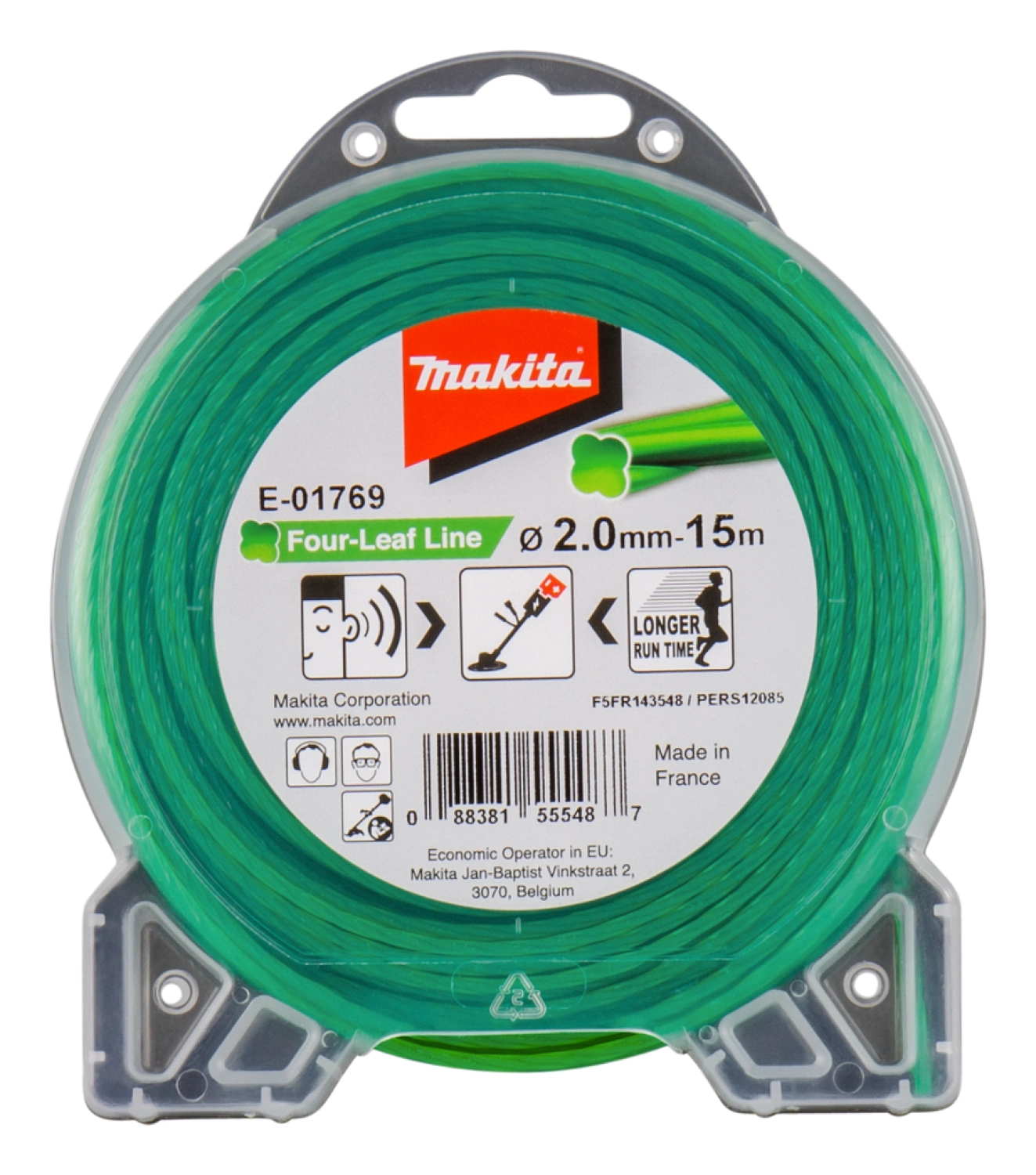 Makita E-01769 Maaidraad Four-Leaf Line groen - 2,00mm - 15 meter-image