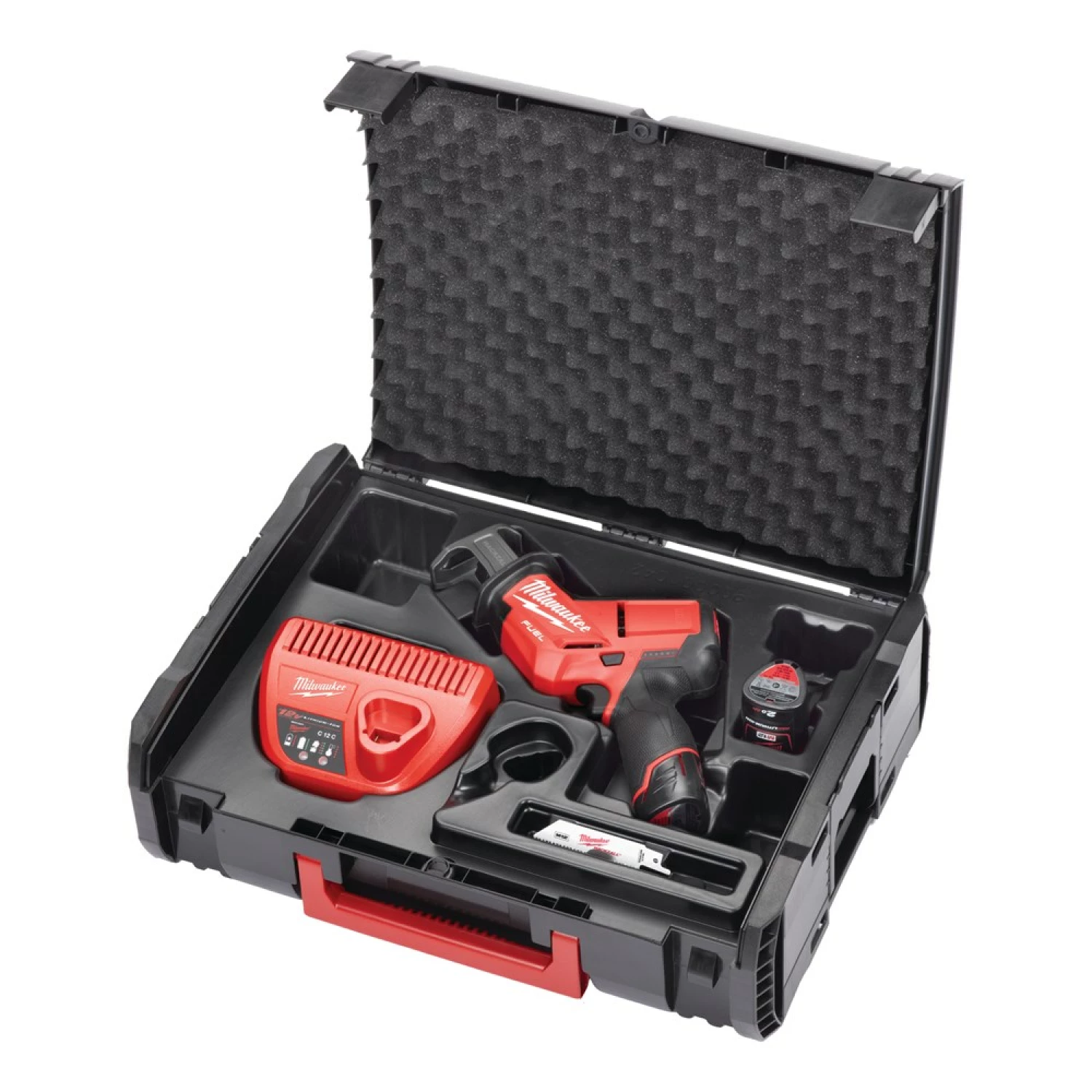 Milwaukee M12 CHZ-202X 12V Li-Ion accu reciprozaag set (2x 2.0Ah accu) in HD Box - snelwissel - koolborstelloos-image