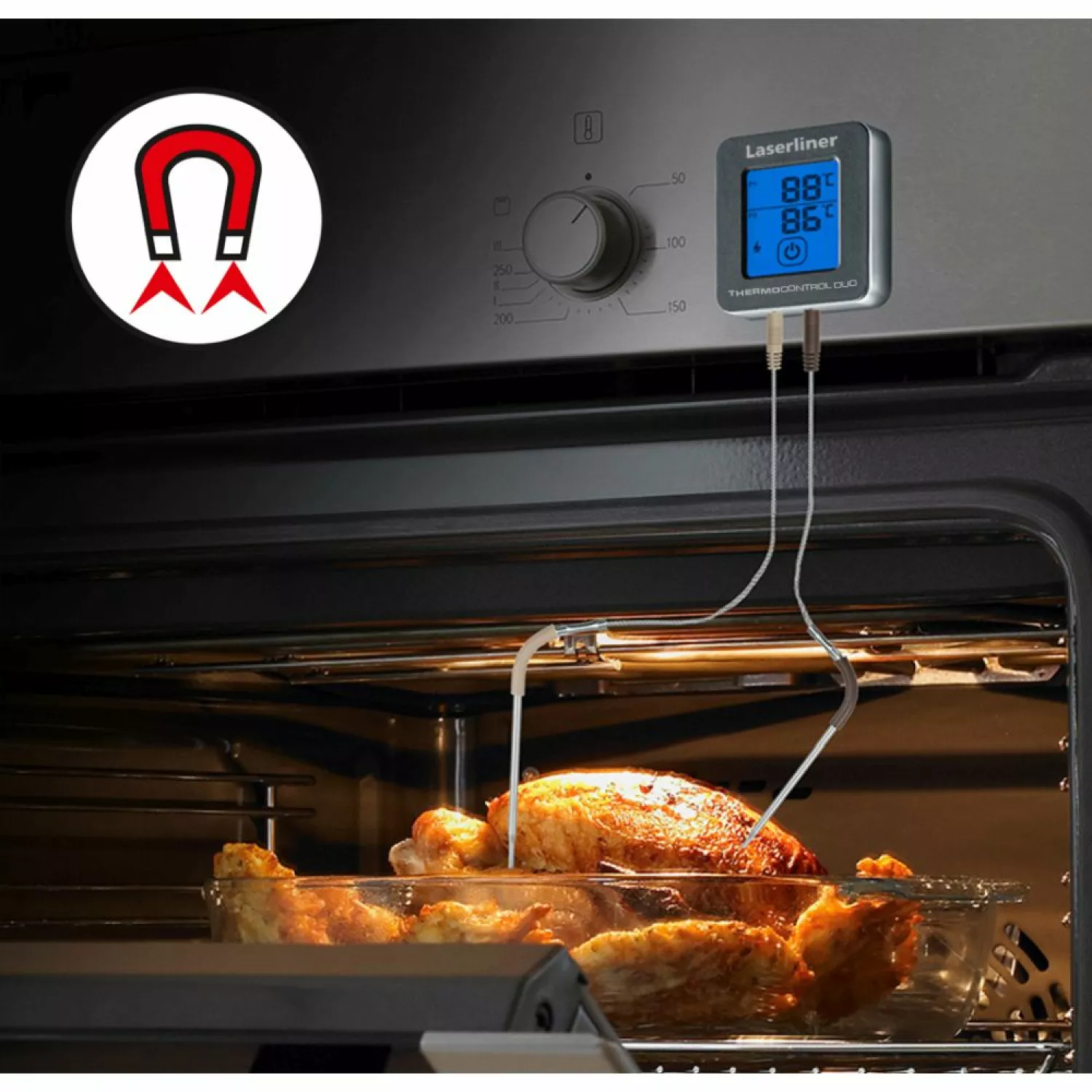 Laserliner 082.429A - Thermomètre numérique pour degré cuisson plats à base de viande ThermoControl