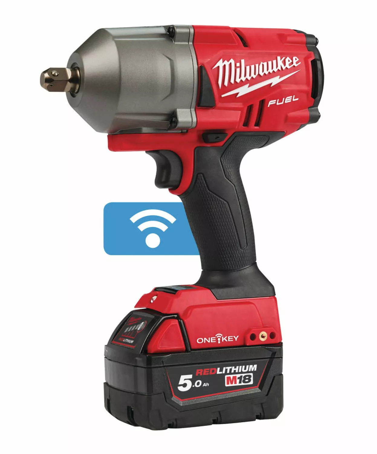 Milwaukee M18 ONEFHIWP12-502X 18V Li-Ion Accu slagmoersleutel set (2x 5,0Ah accu) in HD Box - 1017Nm - 1/2" - koolborstelloos-image