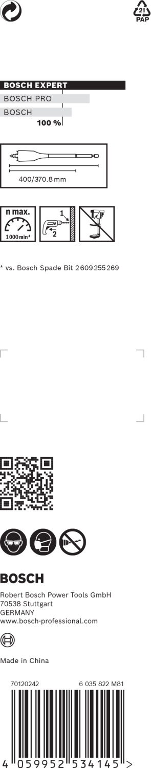 Bosch 2608900340 EXPERT Speedboor Self Cut Speed - Zeskantschacht - 12x400mm-image