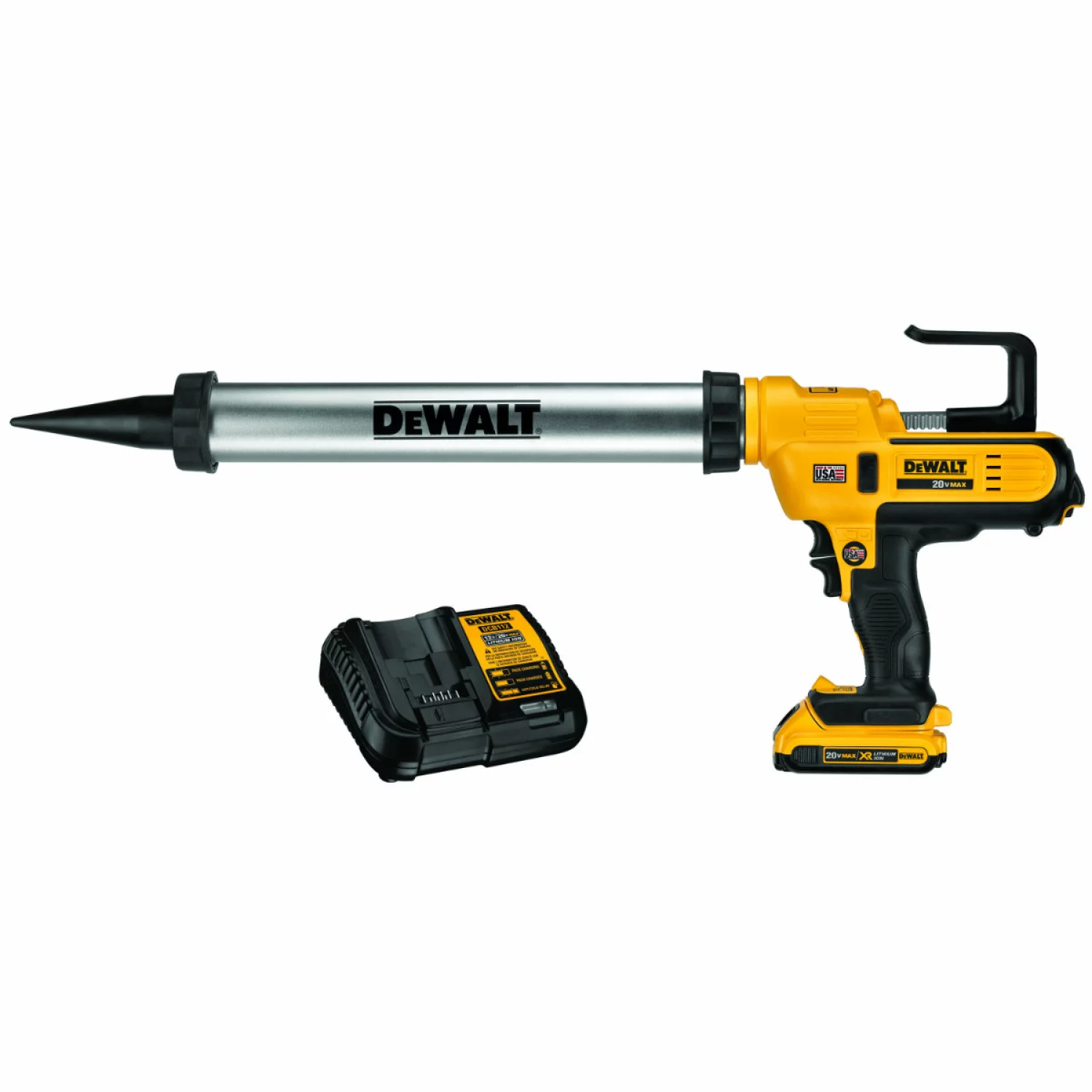 DeWALT DCE580D1 18V Li-Ion Accu lijm- en kitspuit set (1x 2.0Ah accu) incl. worsthouder (300-600ml) in koffer-image