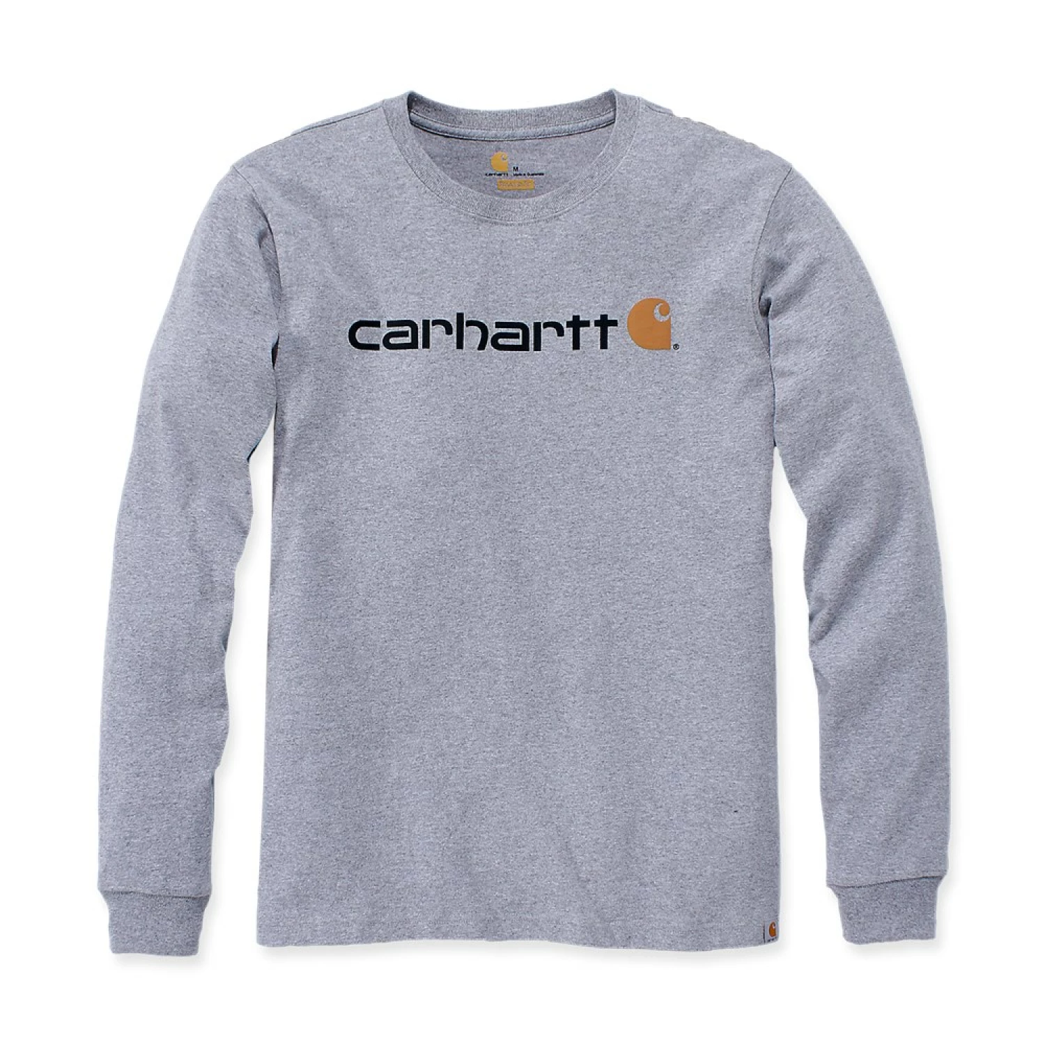 Carhartt 104107 Core Logo Longsleeve T-Shirt - Relaxed Fit - Heather Grey - XS-image