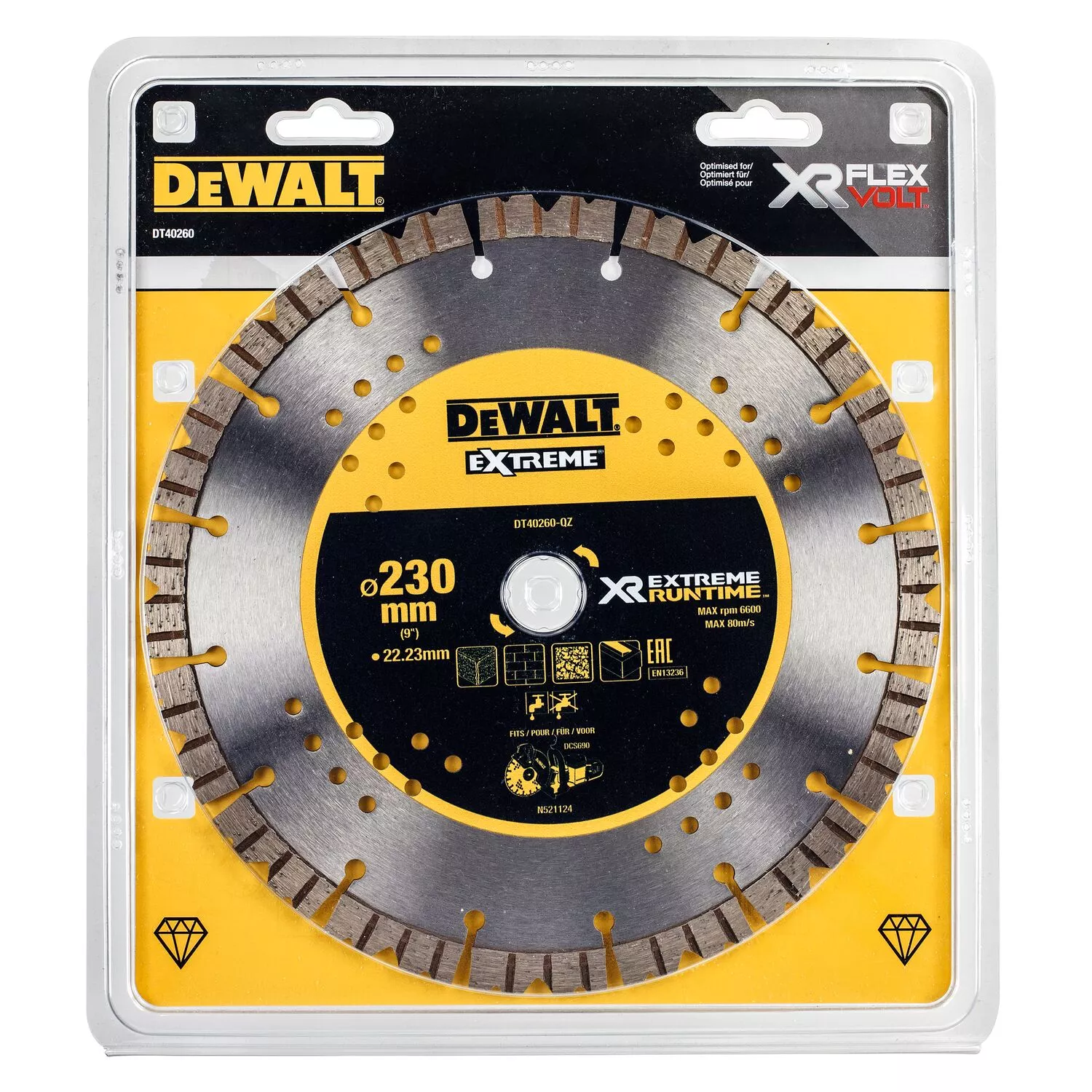 DeWALT DT40260 XR Diamonds Extreme Diamants Roule - 230 x 22,23 x 2,3 mm - Béton - pierre-image
