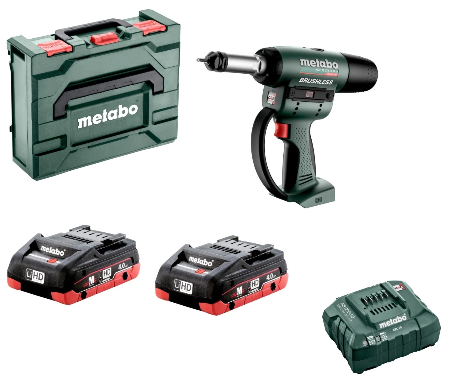 Metabo NMP 18 LTX BL M10 18V Li-ion Accu klinkmoerpistool set (2x4.0Ah LiHD accu) in Metabox-image