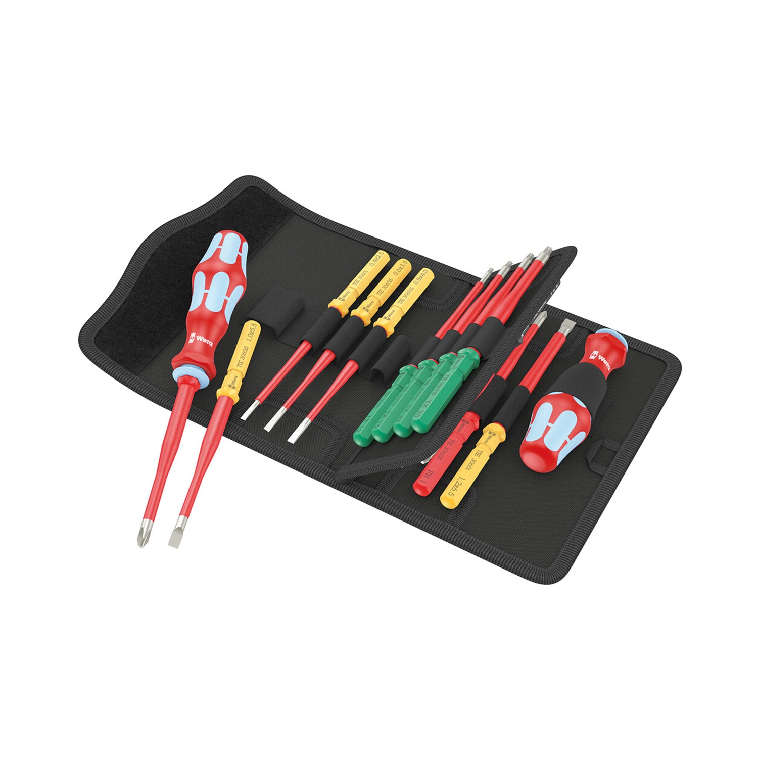 Wera 05006631001 Jeu de 17 pièces Kraftform Kompakt VDE Inox 17 Extra Slim 1 Tool Finder avec lames interchangeables dans un étui