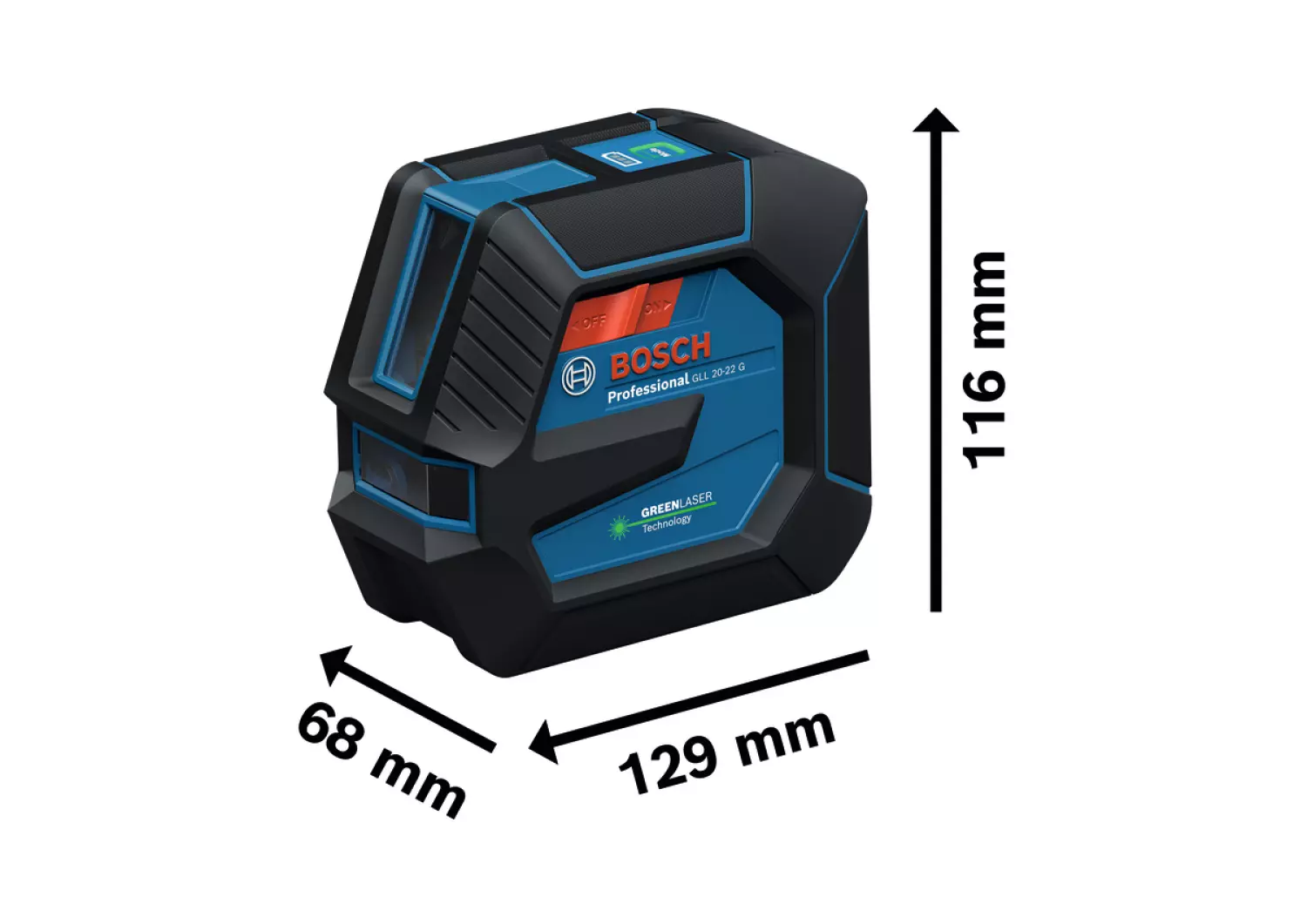 Bosch GLL 20-22 G Kruislijnlaser in L-Boxx - Groen - 20m - 2 lijnen - IP65-image