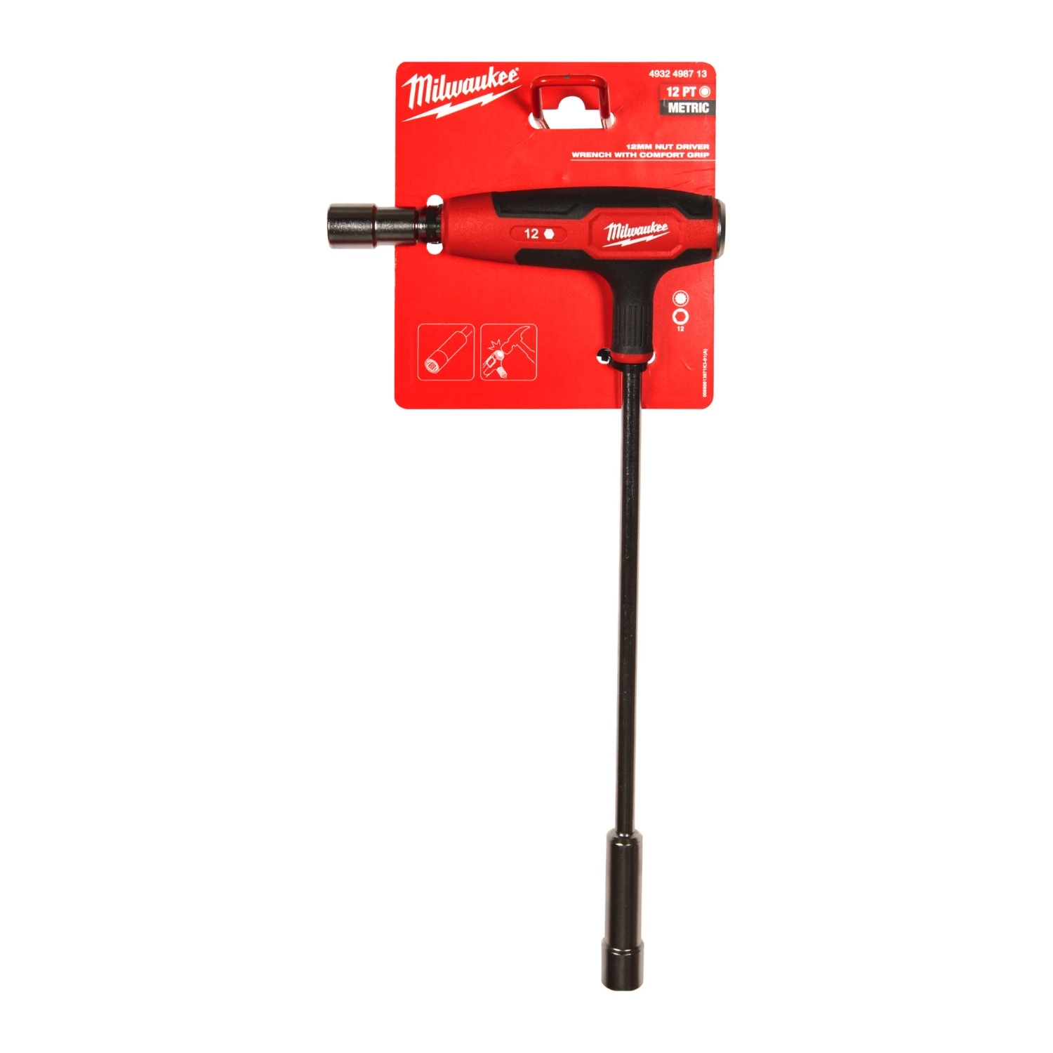 Milwaukee 4932498713 T-greep Dopschroevendraaier met comfort grip - 12mm