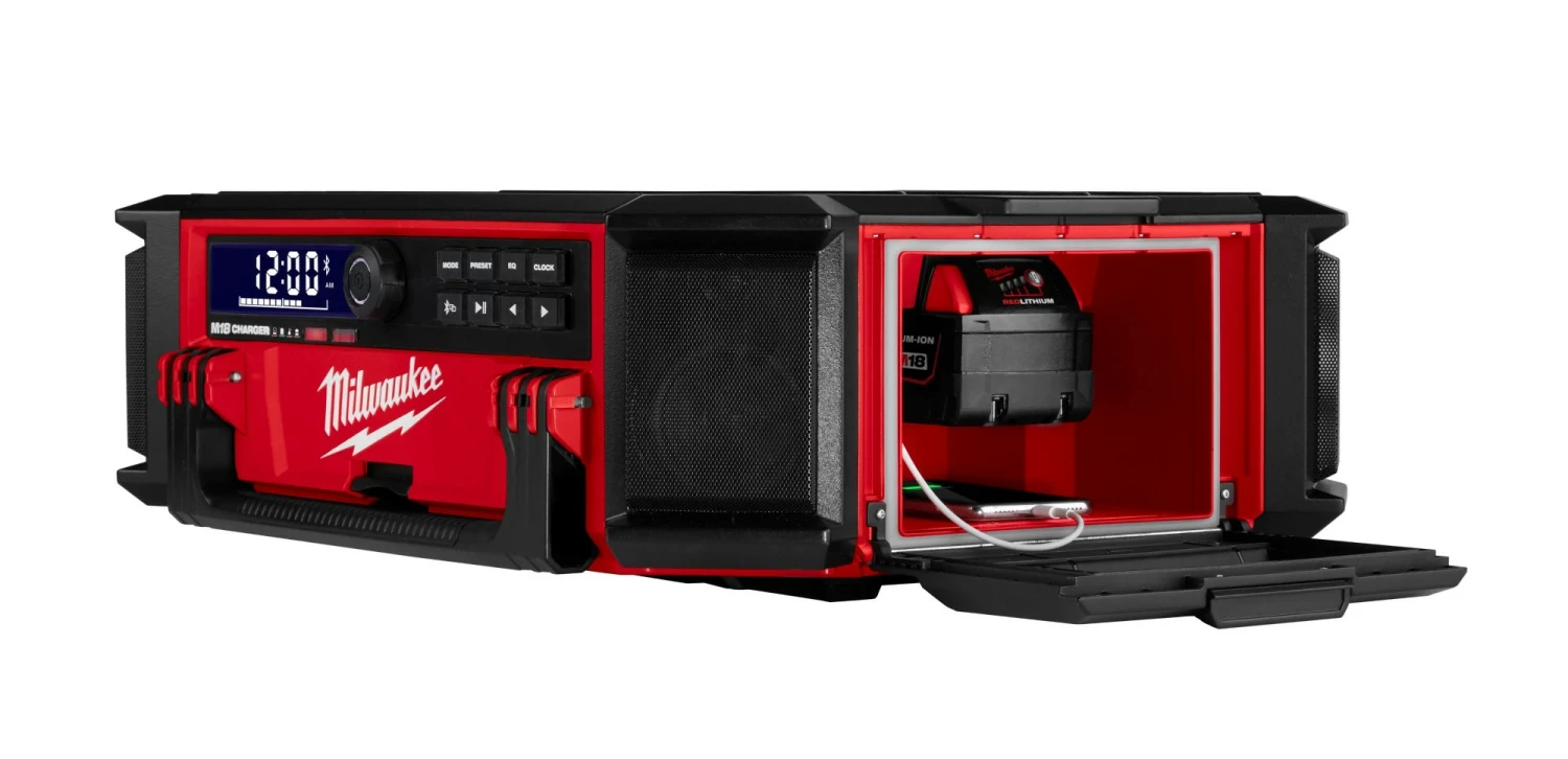 Milwaukee M18 PRCDAB+-0 18V Li-Ion batterie packout radio de chantier - DAB+ - IP58-image