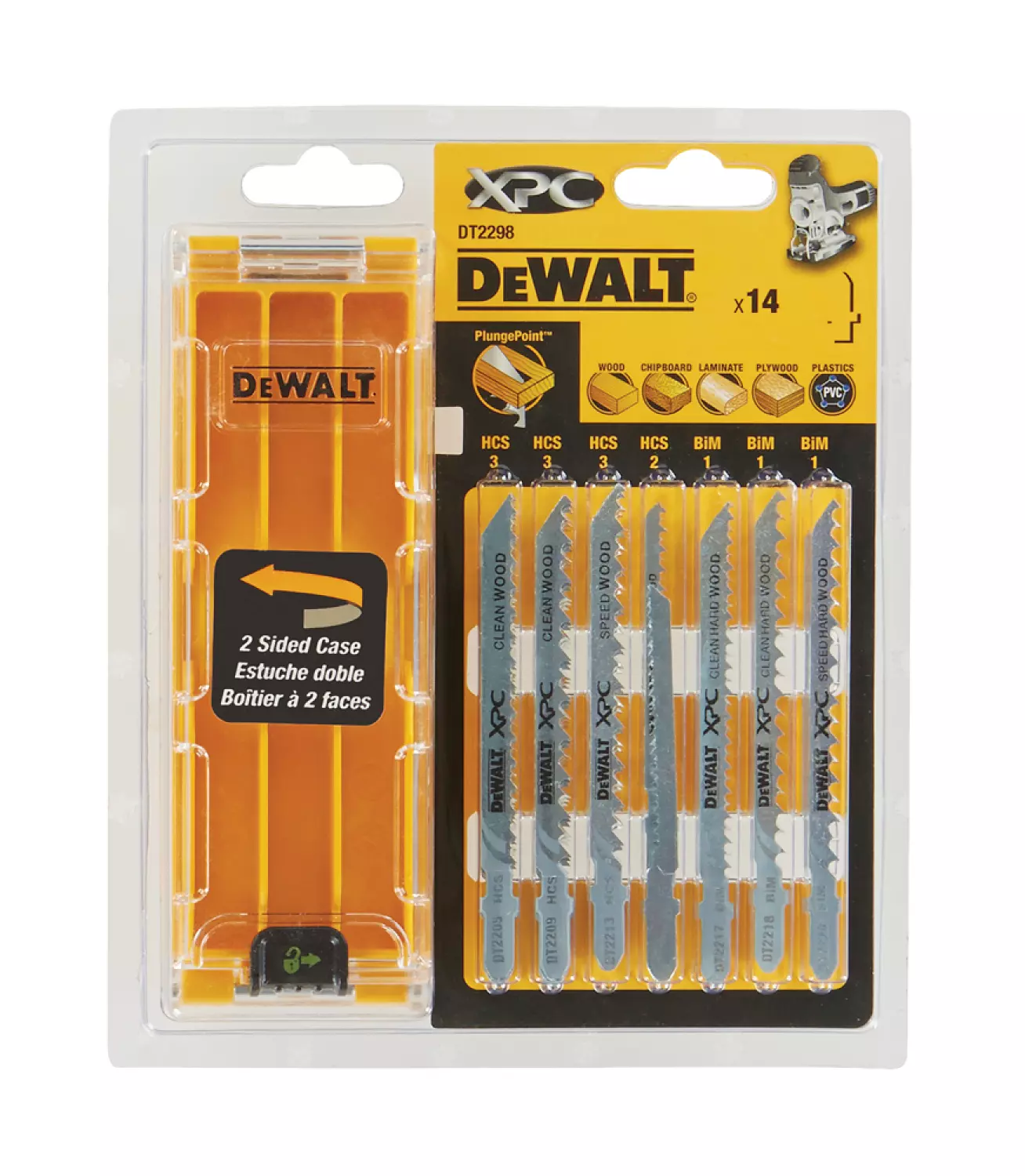 DeWALT DT2298 14 delig Decoupeerzaagblad set XPC in cassette - Hout / Kunststof / Laminaat-image