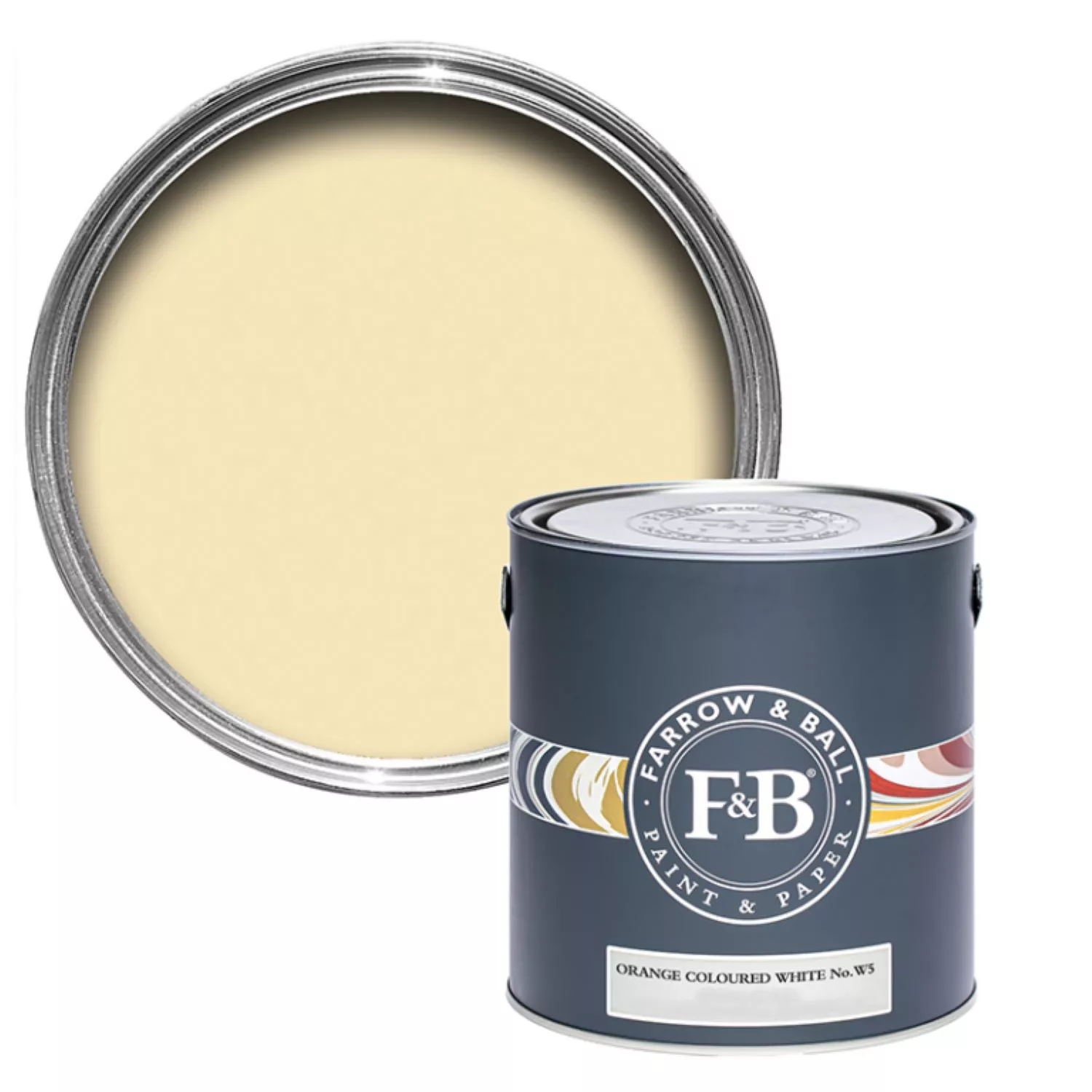 Farrow & Ball Full Gloss Orange coloured White No. W5 2.5L-image