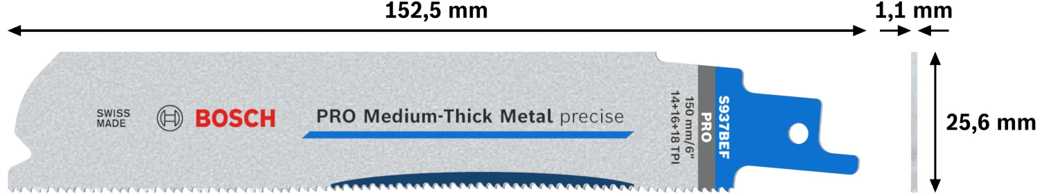 Bosch 2608658991 / S937BEF PRO Lame de scie à guichet - Métal - 150 mm (5 pcs)-image