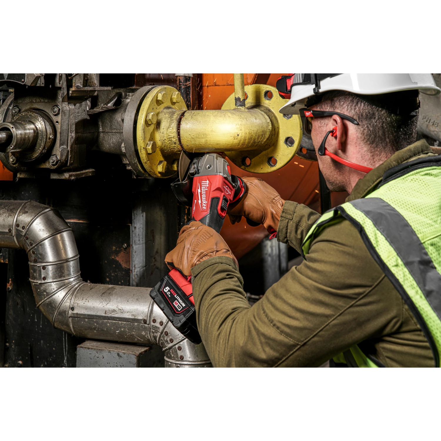 Milwaukee M18 FSAG125XB-501B 18V Li-ion accu haakse slijper set (1x 5.0Ah accu) in tas - 125mm-image