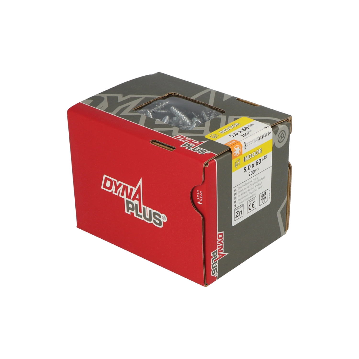 DynaPlus 0281.01.42001 Vis uni - Tête plate - Filetage partiel - Intérieur - TX25 - 5.0 x 60/35mm (200pcs)-image