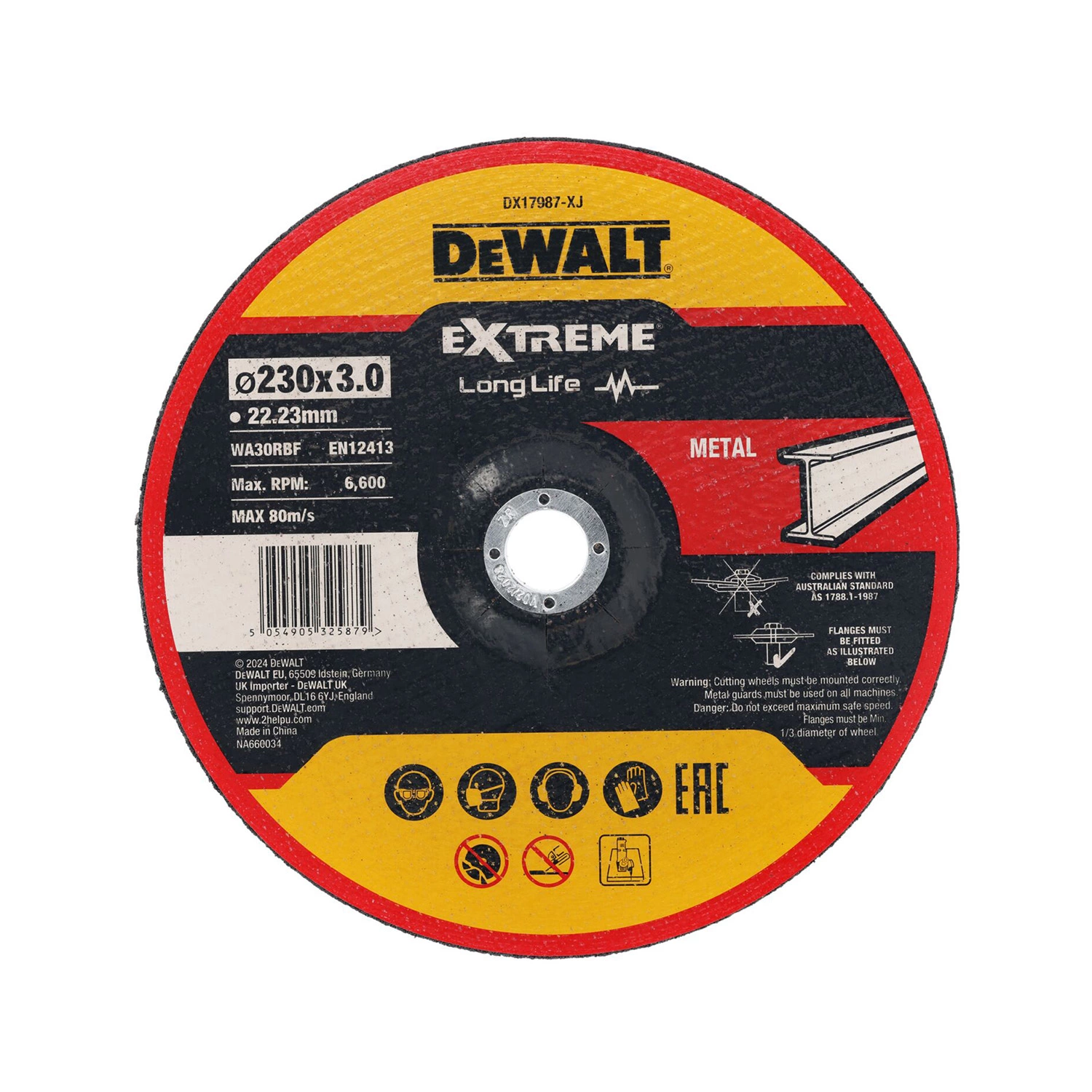 DeWALT DX17987-XJ 230 Extreme doorslijpschijf voor metaal - 2,8mm