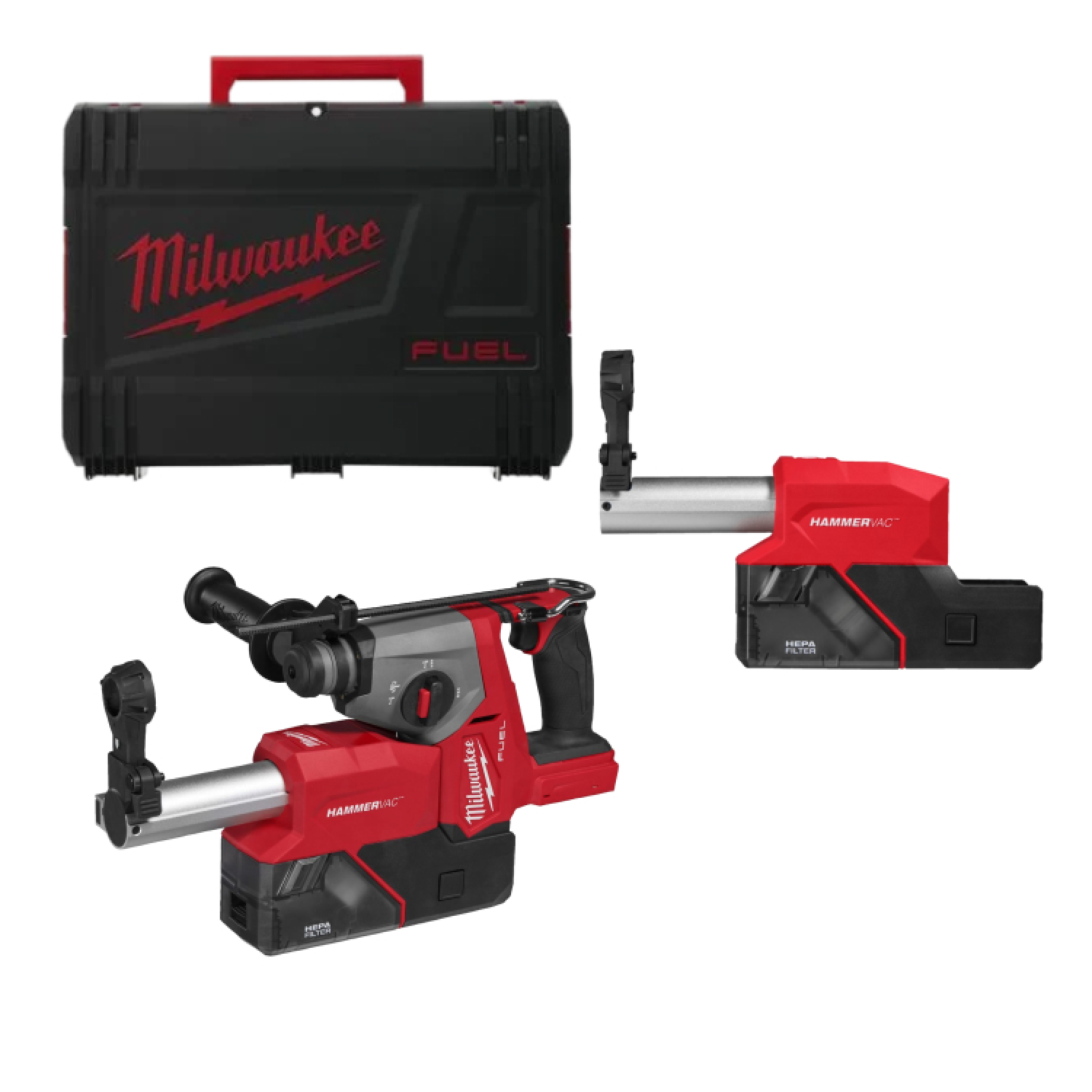 Milwaukee M18 FHACDDE-0C 18V Li-ion accu SDS-plus combihamer body incl. stofafzuiging in koffer - 1,7J-image