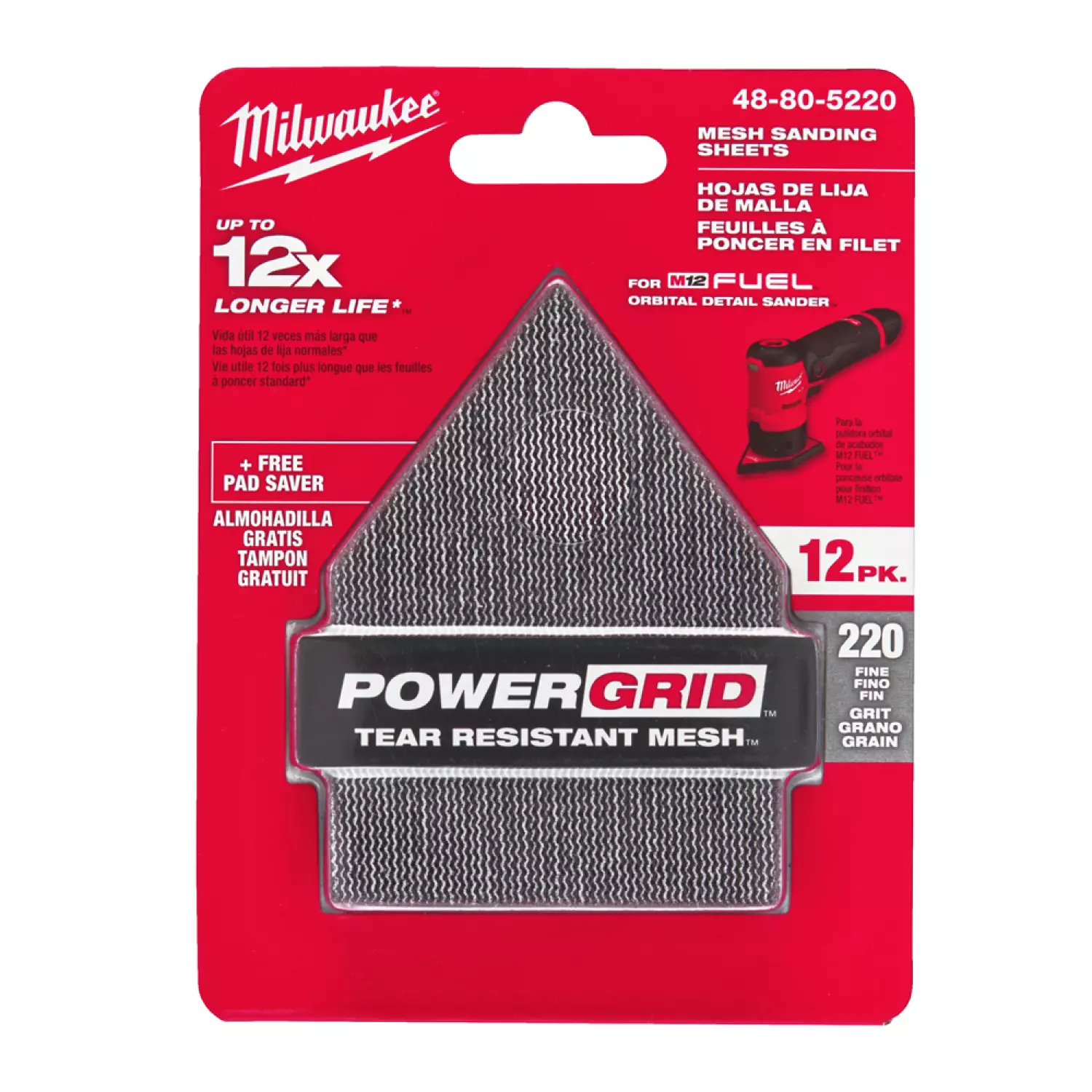 Milwaukee 48805180 Treillis de ponçage Delta - treillis - K220 - 67x92 mm - 13pcs-image