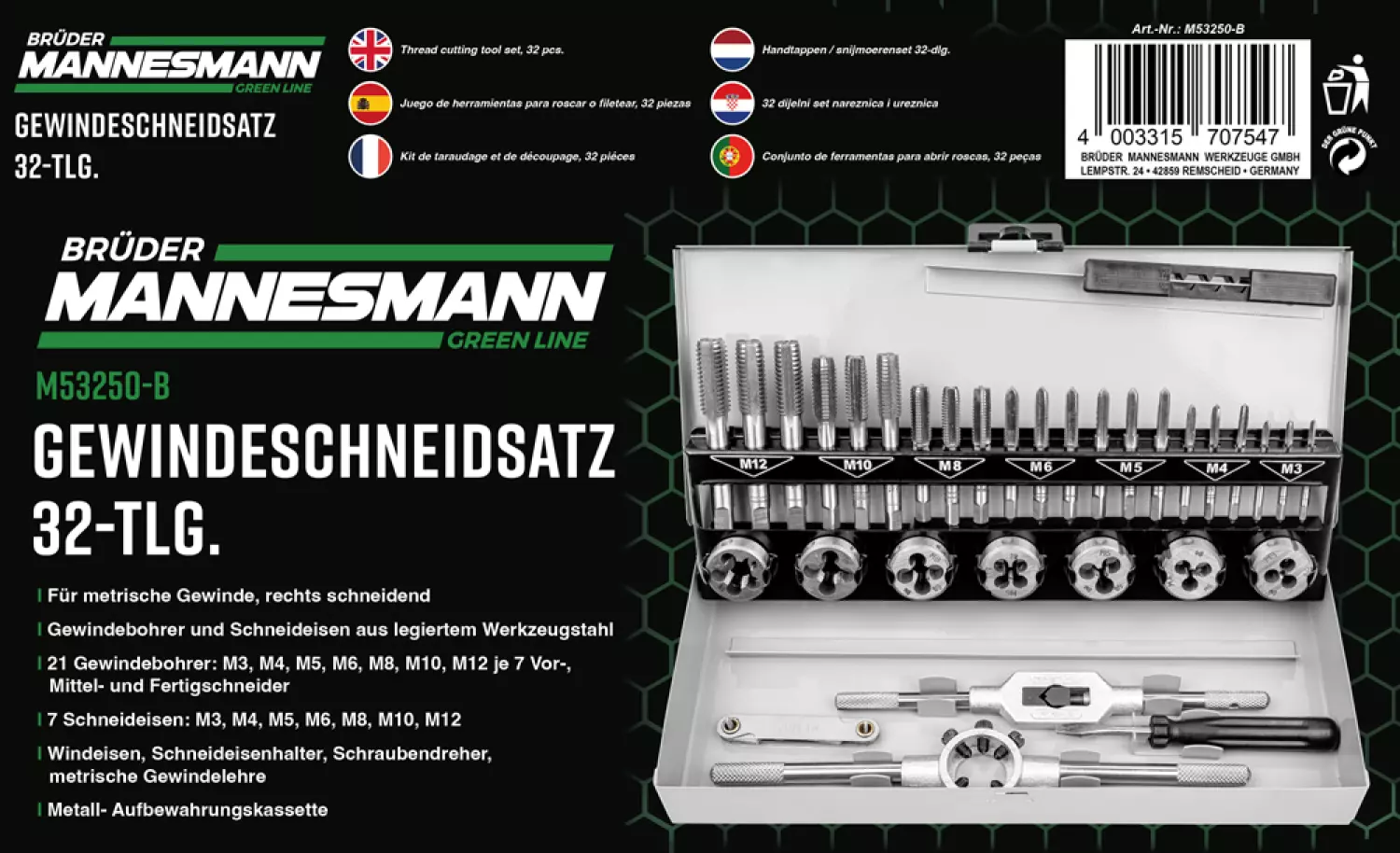 Brüder Mannesmann 53250/B 32-delige Tappenset-image