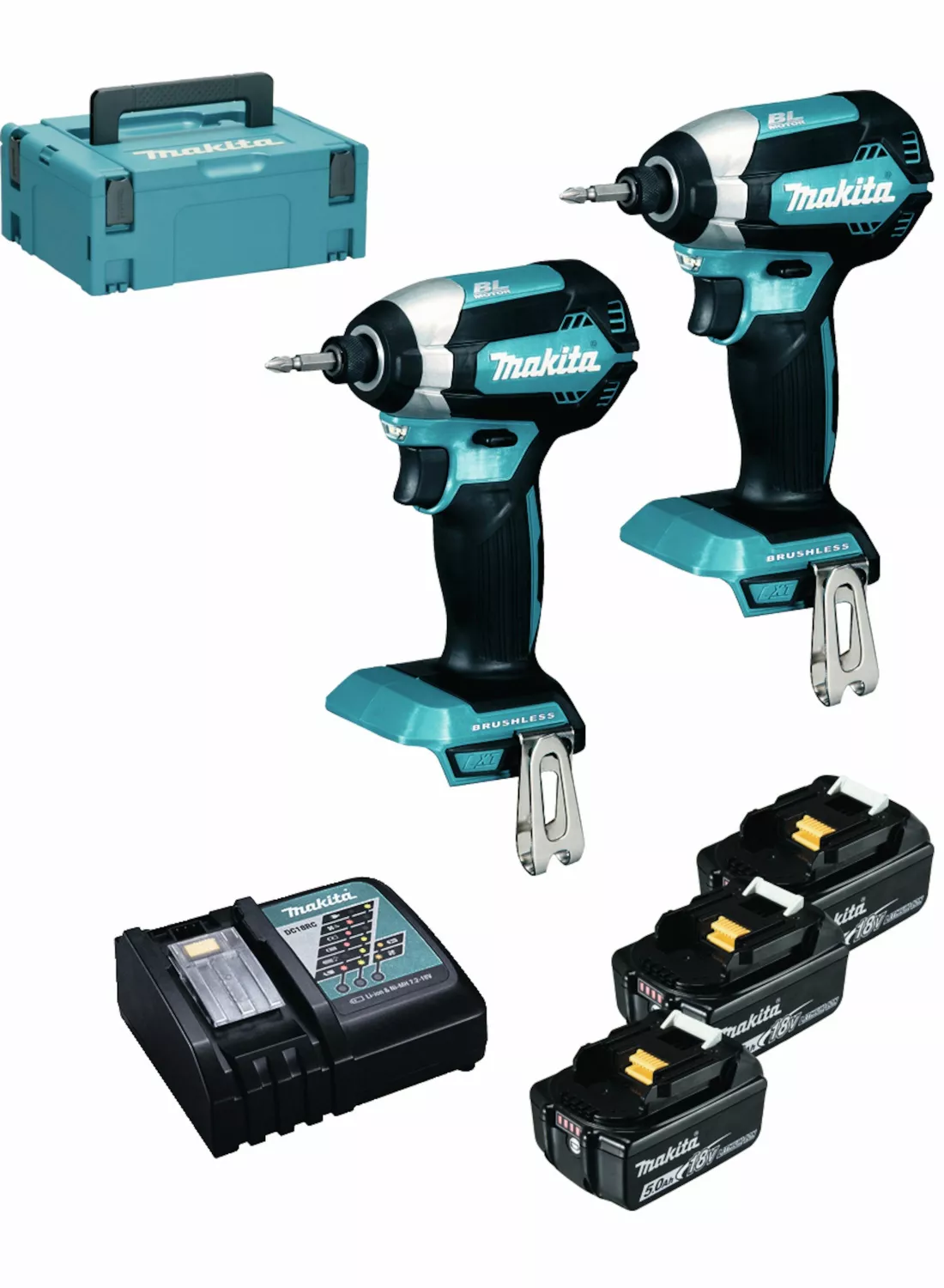 Makita DLX2236TJ1 18V Li-Ion accu slagschroevendraaier set in mbox (3x 5,0Ah accu)-image