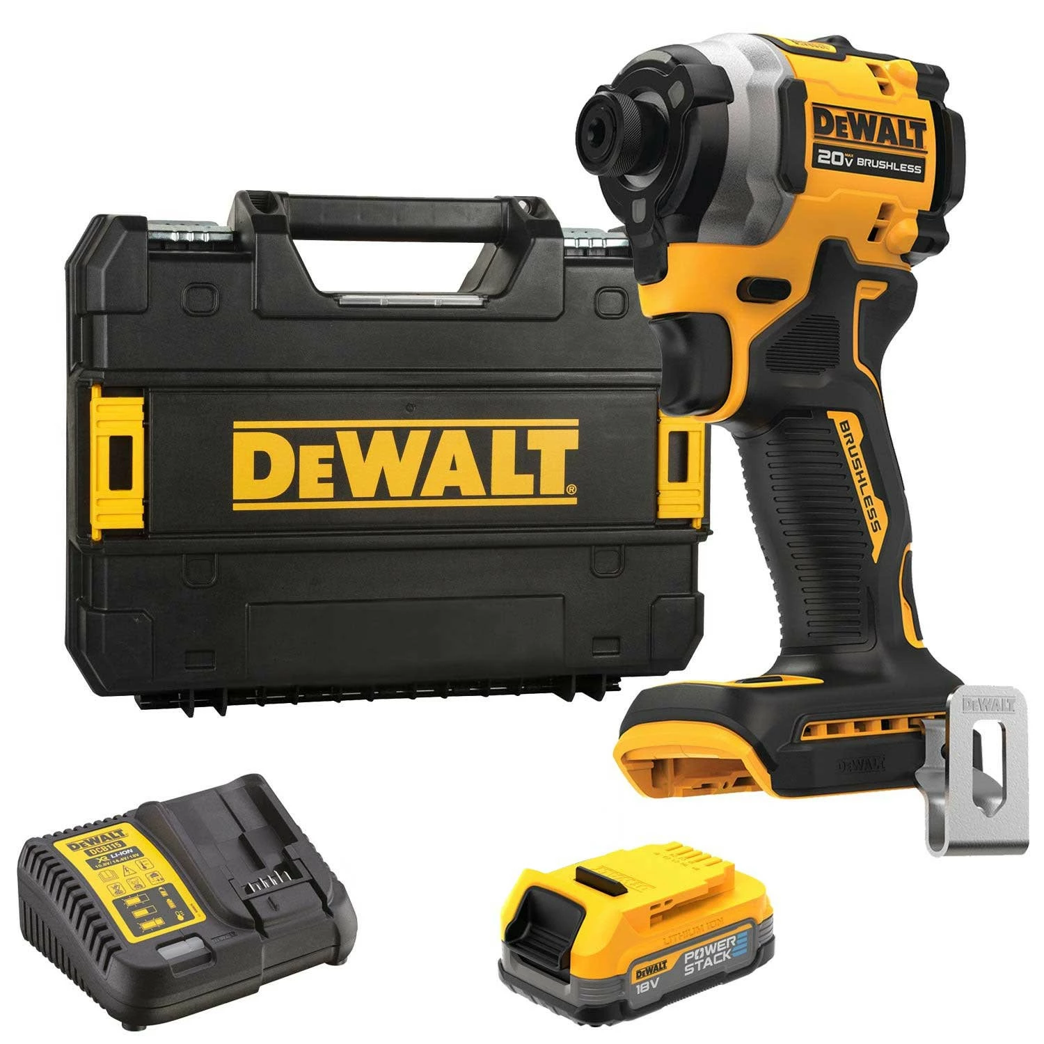 DeWALT DCF850E1T-QW - 18V Li-ion XR Ultra Compacte Accu Slagschroevendraaier set (1x PowerStack accu) -  3 snelheden in TSTAK koffer-image