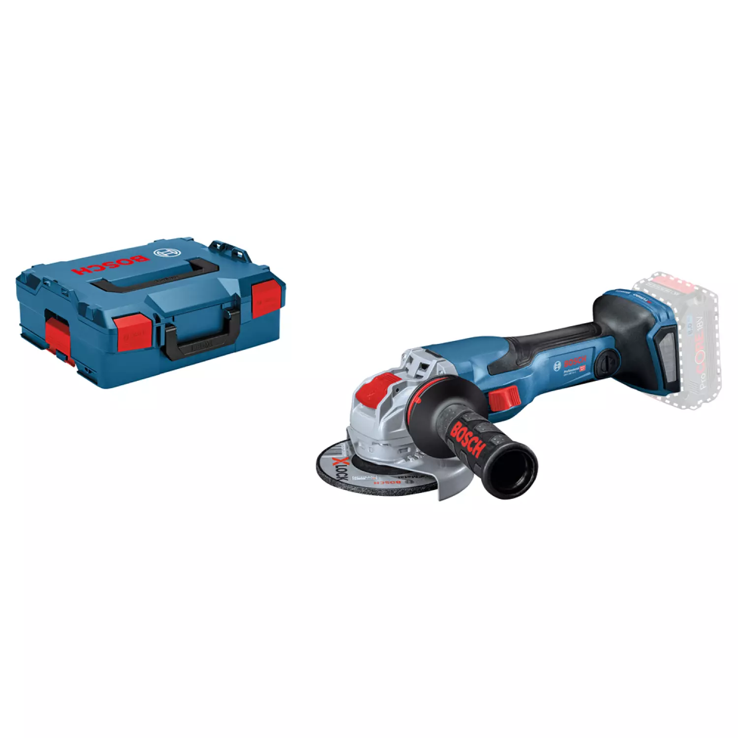 Bosch GWX 18 V-15 C 18V Li-Ion accu X-LOCK BiTurbo Haakse slijper body in L-Boxx - 125 mm  - koolborstelloos-image