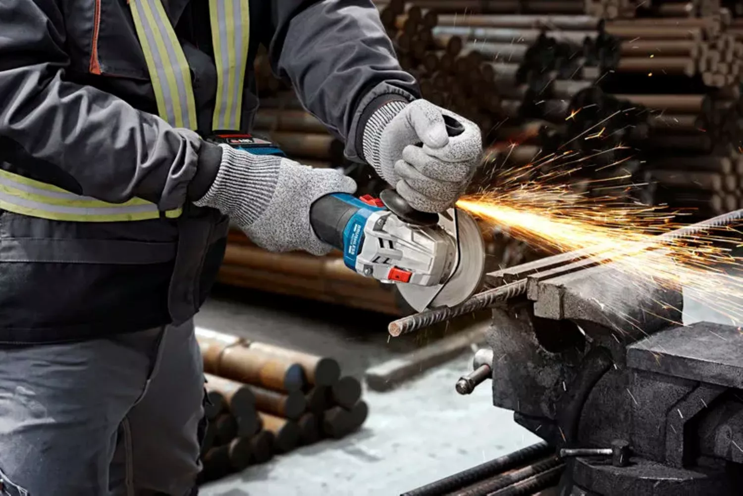 Bosch 18V accu klopboormachine (GSB 18V-65) & accu haakse slijper (GWS 18V-8) combiset (2x 4.0Ah + lader)-image