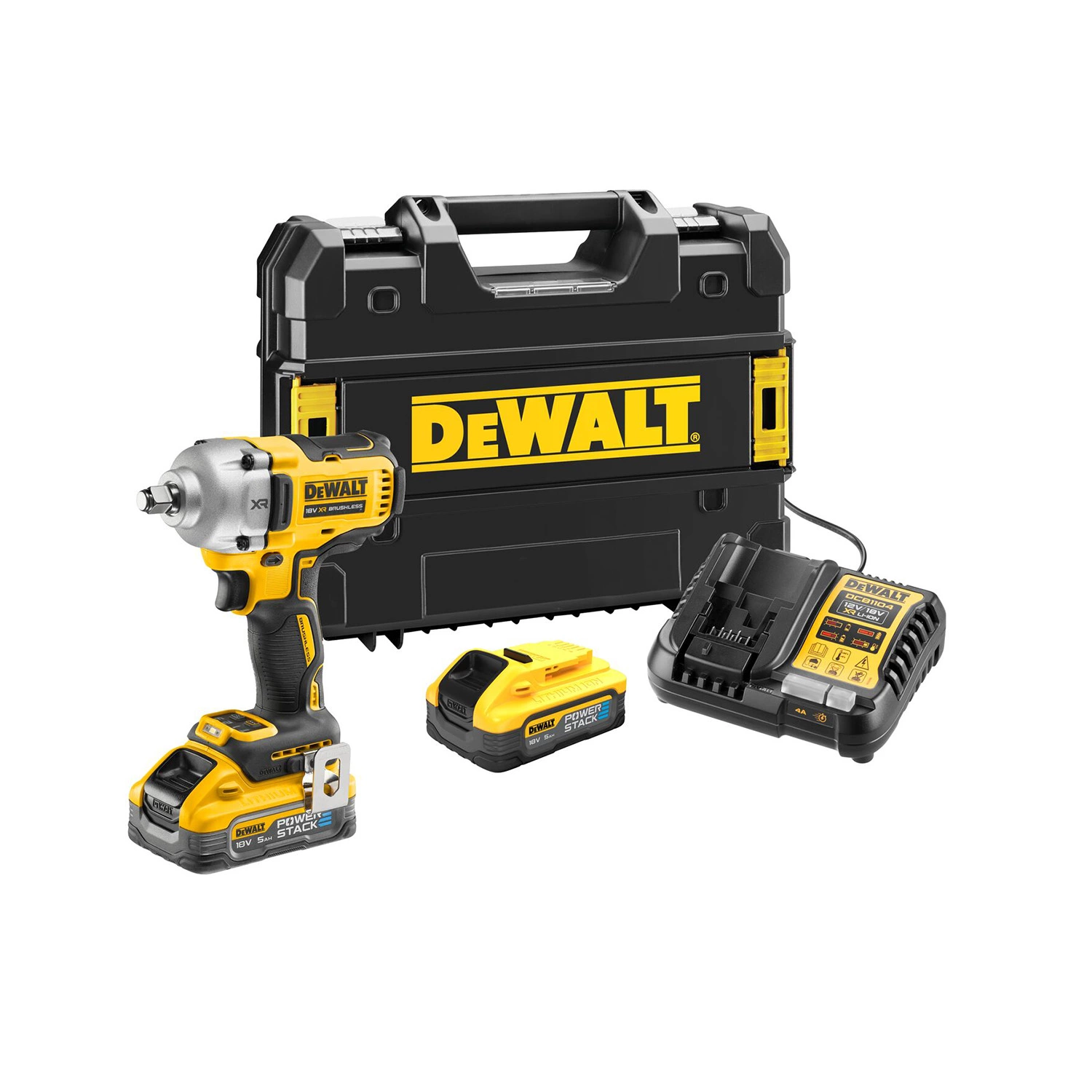 DeWALT DCF891H2T 18V Li-ion accu slagmoersleutel set (2x 5.0Ah accu) in TSTAK - 1152Nm - 1/2''-image
