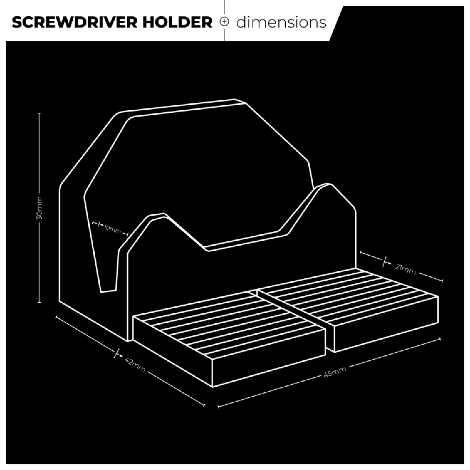 StealthMounts DHSP-SD-10 Drawer Hive Schroevendraaierhouder voor ladekast - zwart - 10 stuks-image