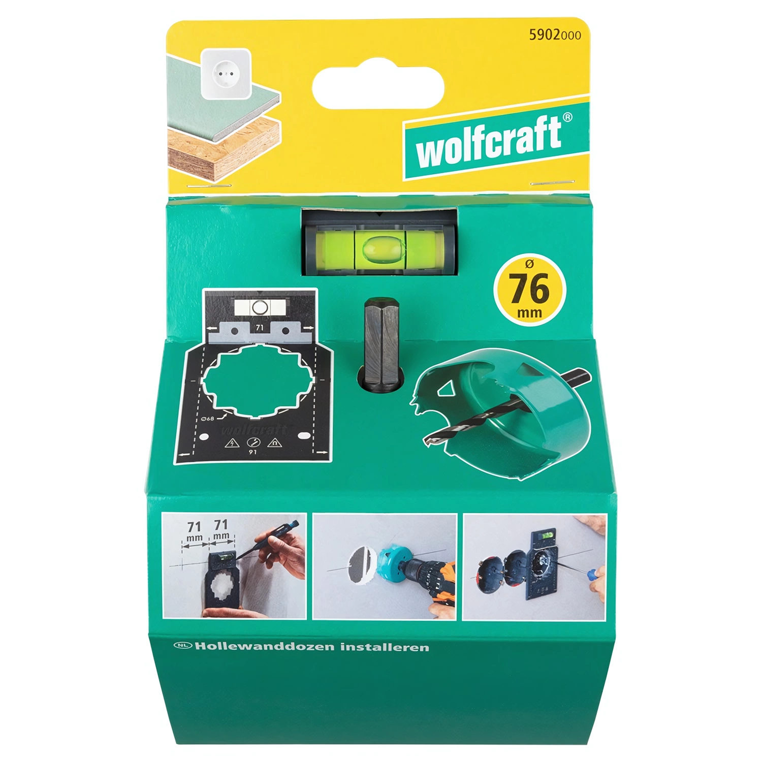 Wolfcraft 5902000 Kit de projet 2 pièces pour boîtes de passage - 76 mm-image