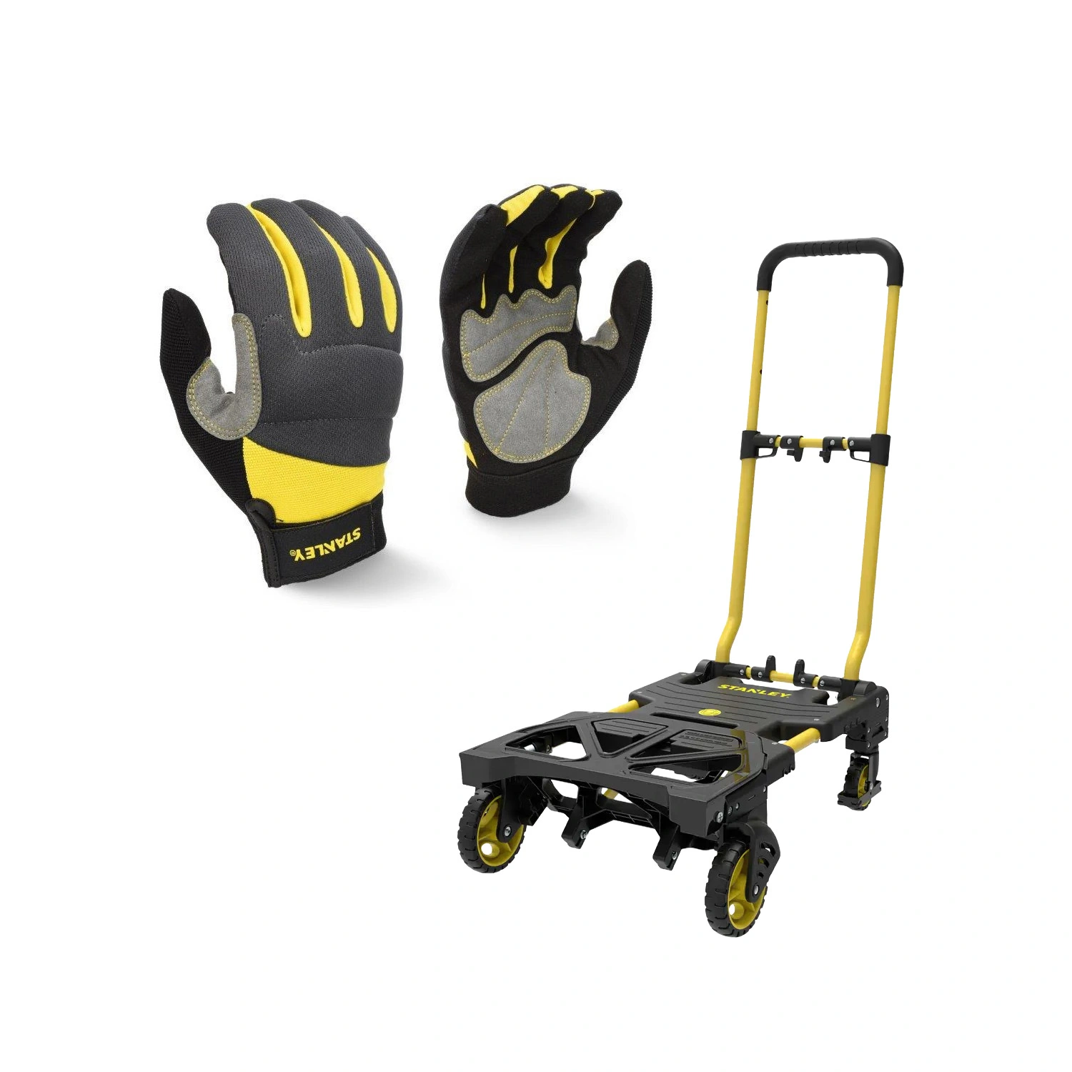 Stanley SXWTD-FT585 2-in-1 Steekwagen - Inklapbaar - 70/137kg + SY660L Werkhandschoenen - Maat L
