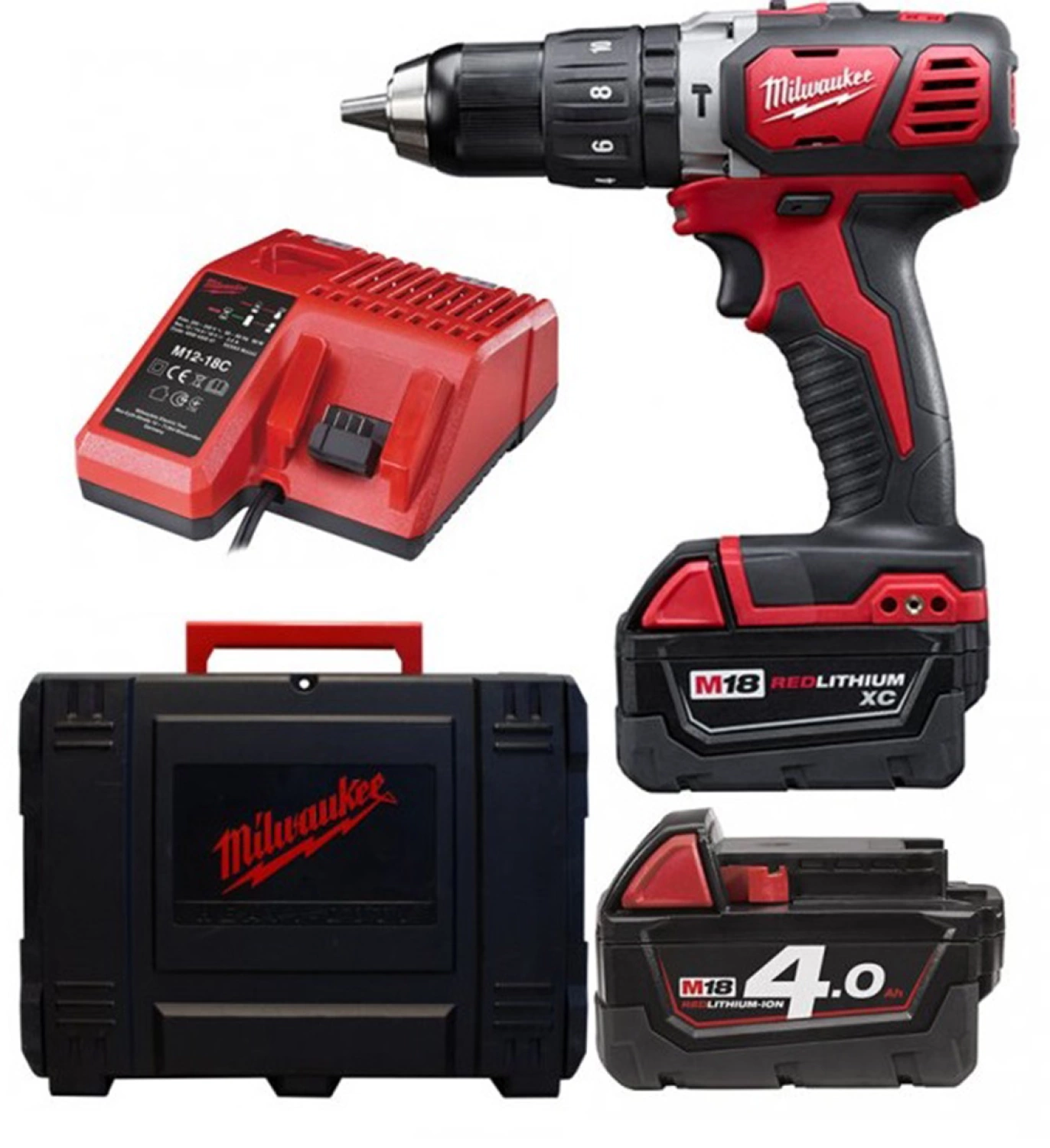 Milwaukee M18 BPD-402C 18V Li-Ion accu klopboor-/schroefmachine set (2x 4.0Ah accu) in koffer-image