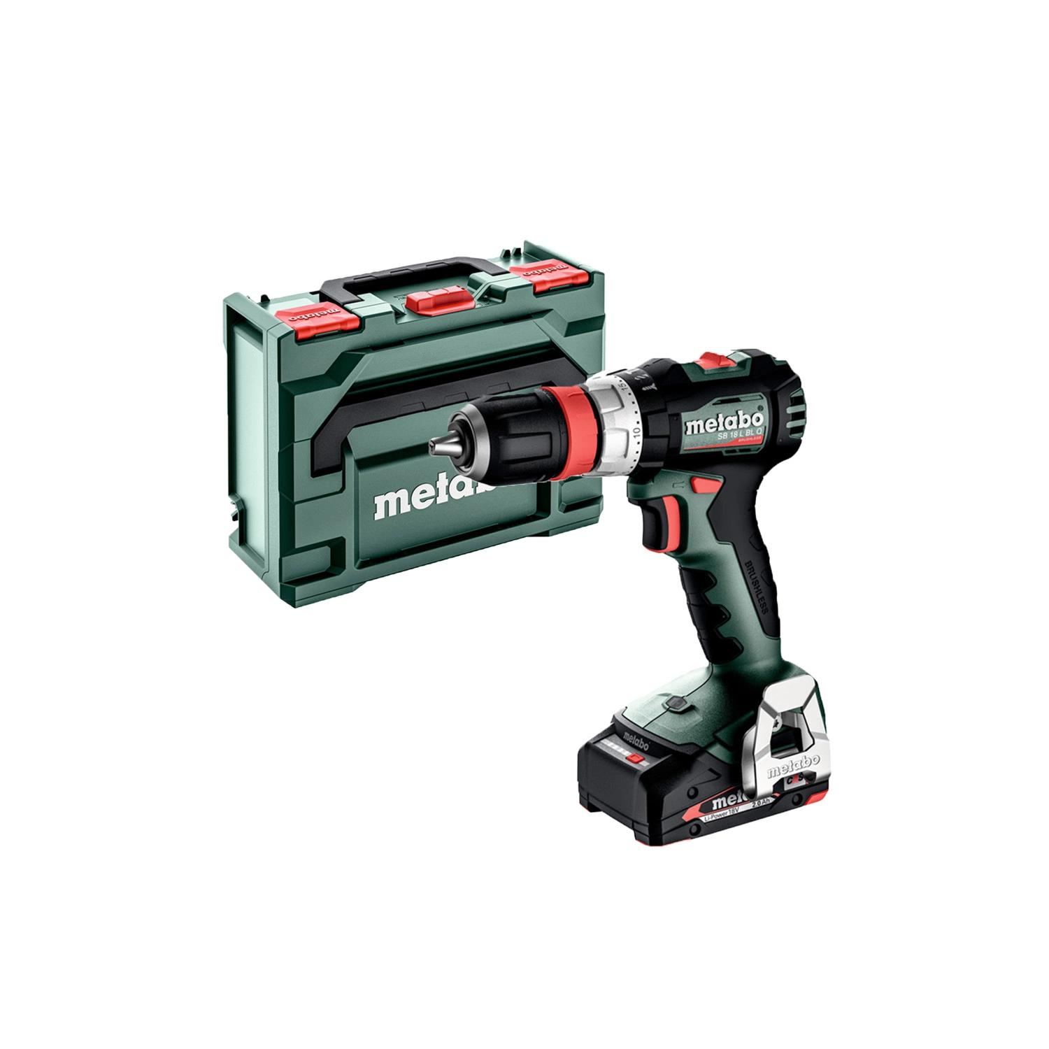 Metabo SB 18 L BL Quick 18V Li-ion perceuse à percussion/visseuse sans fil (2x batterie 2,0Ah) dans MetaBox - 65Nm-image