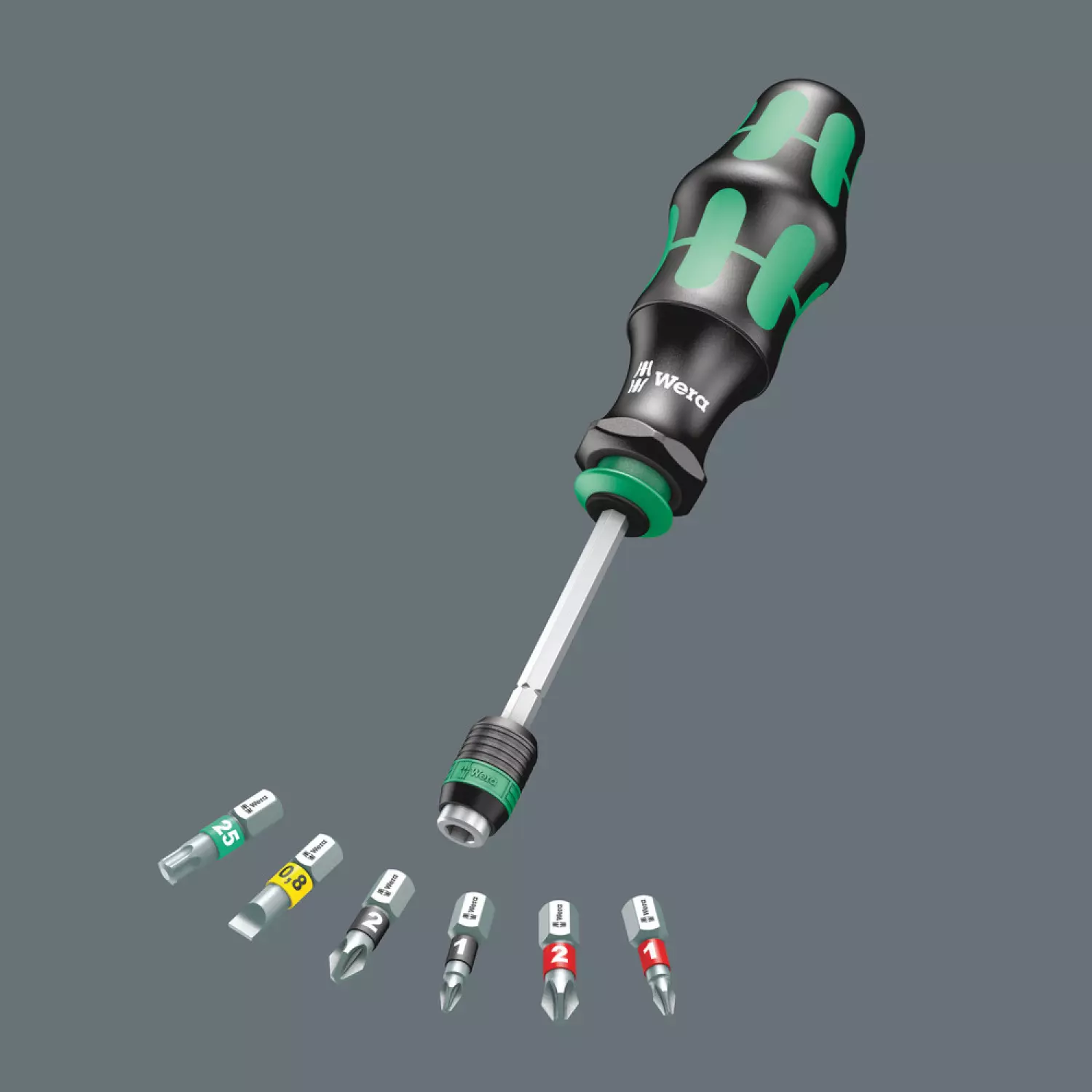 Wera 05051016001 7-delige Kraftform Kompakt 20 Tool Finder 1 met bits in etui - 1/4" - 25mm-image