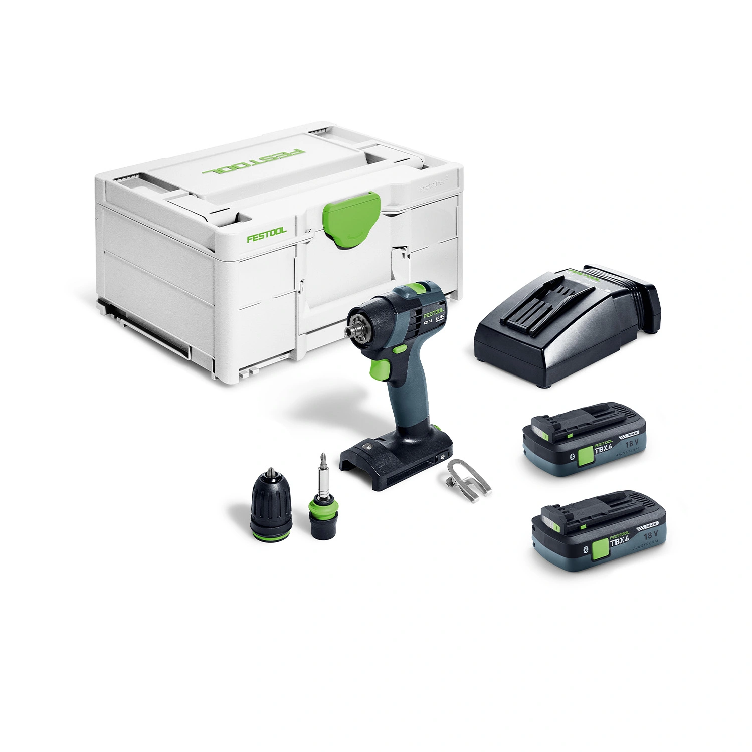 Festool 579347 TXS 18 TBX4,0 I-Plus 18V Li-ion accu schroefboormachine set (2 x 4,0Ah) in systainer