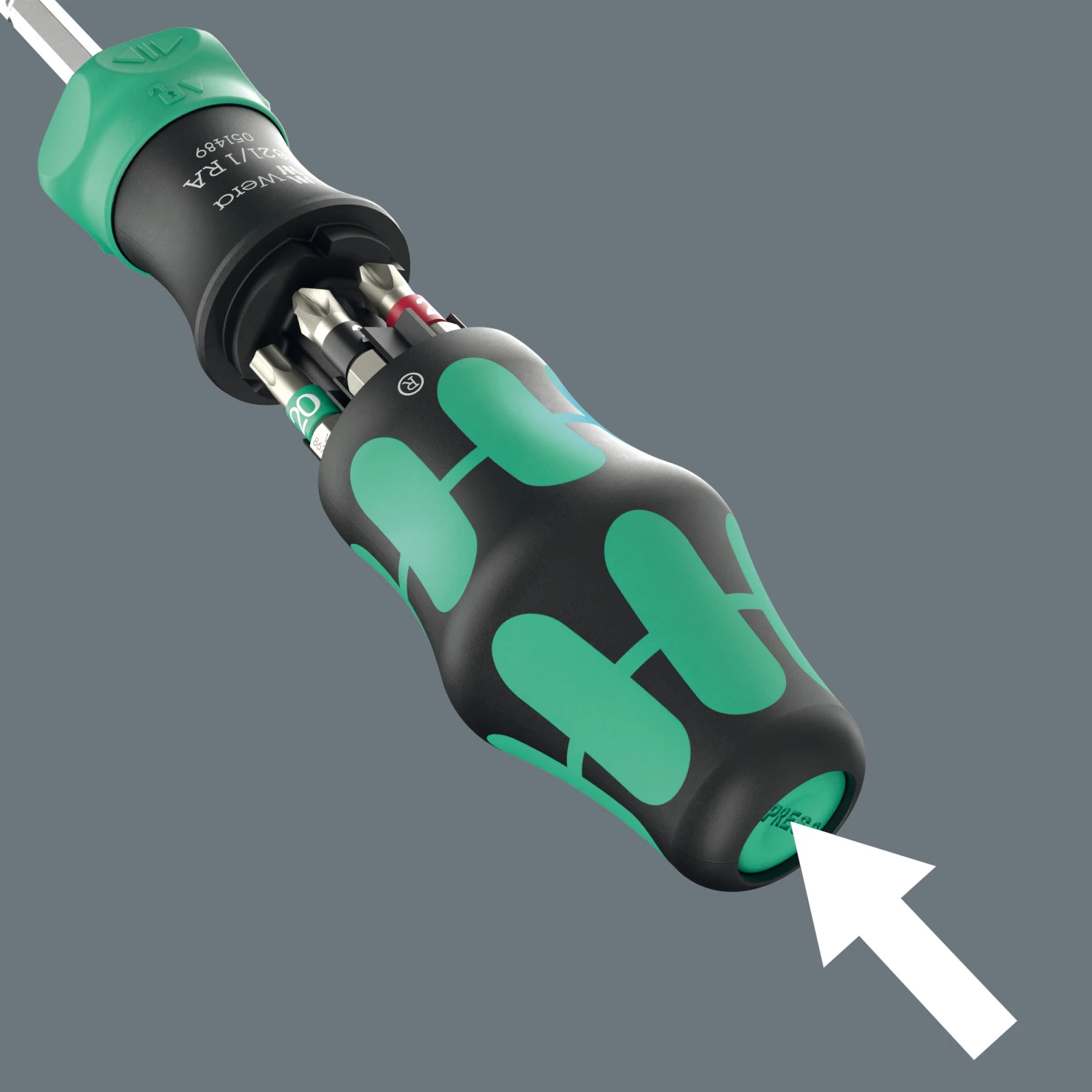 Wera 05051519001 Kraftform Kompakt 28 RA 1 Tournevis à embout interchangeable - 6 en 1 multi-embouts - avec fonction cliquet-image