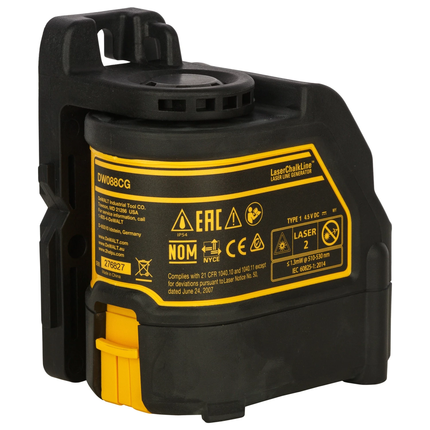 DeWALT DW088CG Laser à croix à nivellement automatique dans un coffret - 2 lignes - 15 m - Vert-image