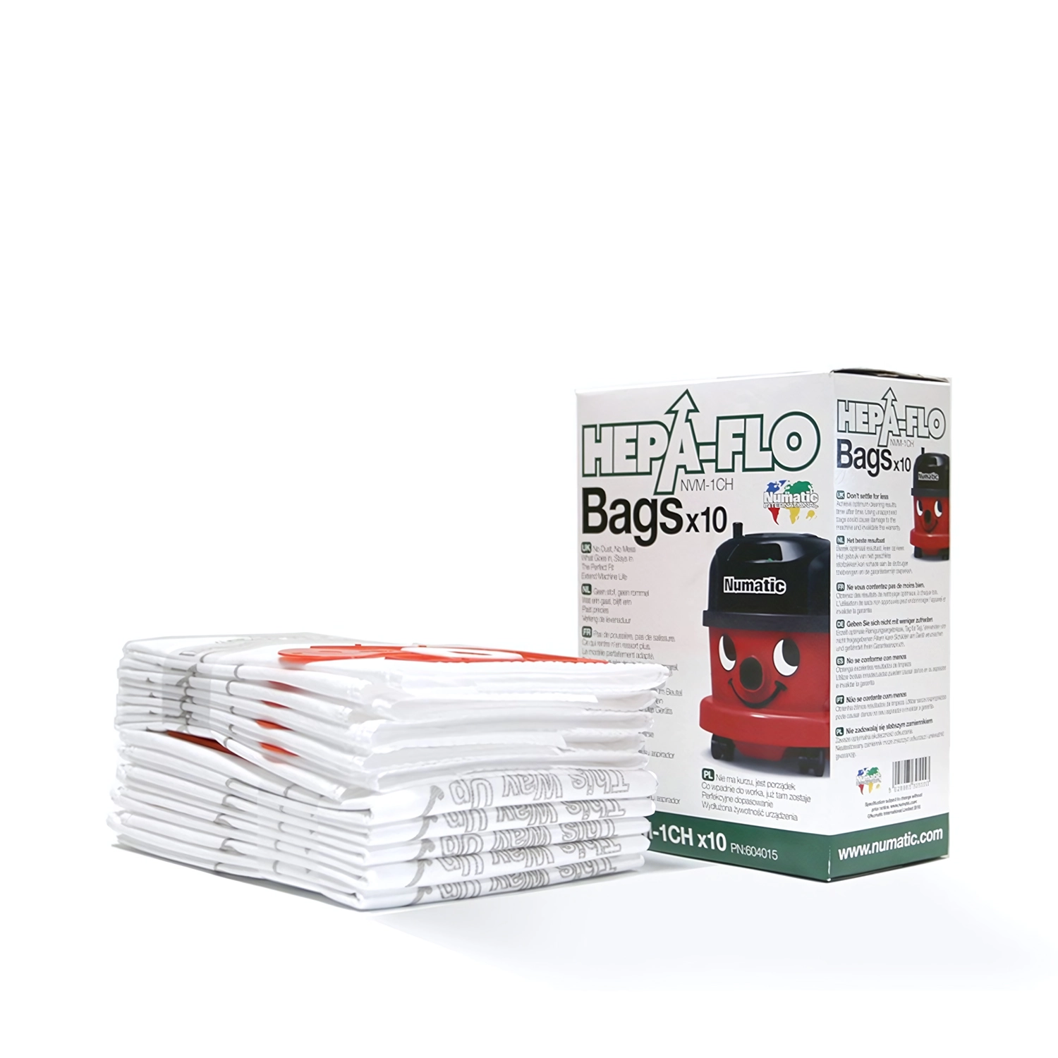 AIRBO NVM-1CH sacs à poussière pour modèles 160-320 ou 180-250 (10 pièces) - 9 L