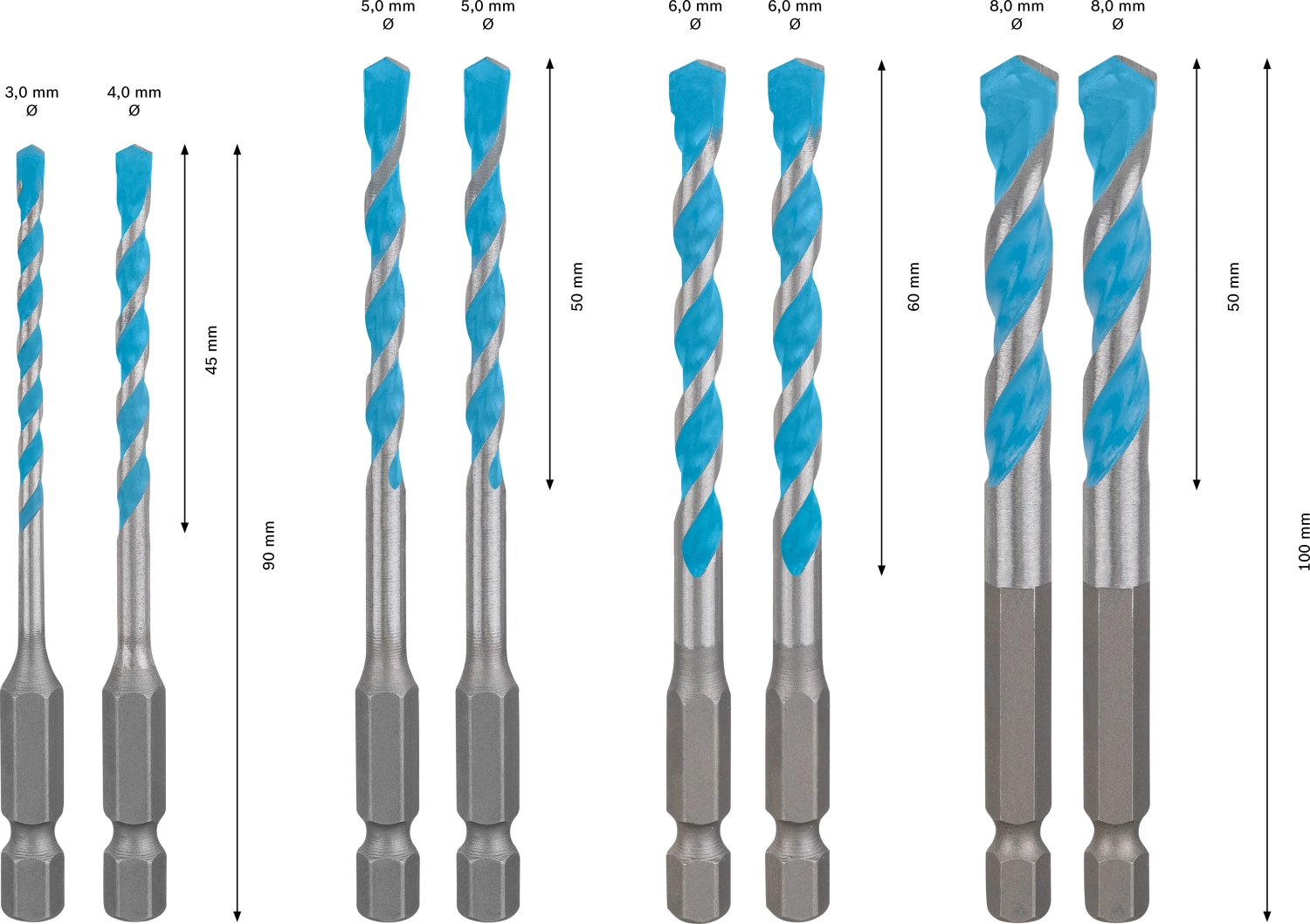 Bosch 2608901455 EXPERT 8-delige gatzaagset - HEX-9 Multi Construction Pick & Click - 3 - 8mm-image
