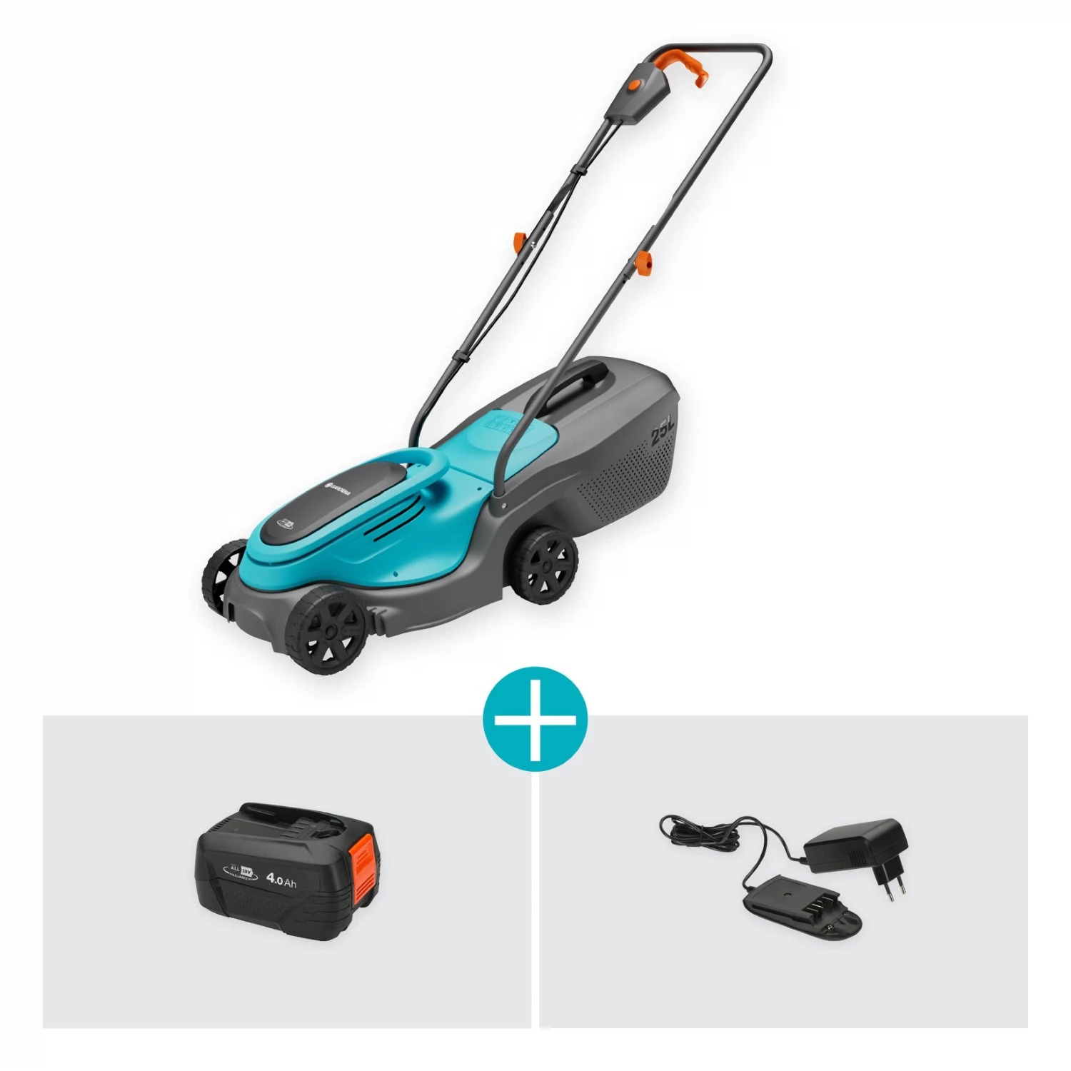 Gardena PowerMax 32/18V P4A kit tondeuse à gazon sans fil (1x 4,0Ah) - 32 cm-image