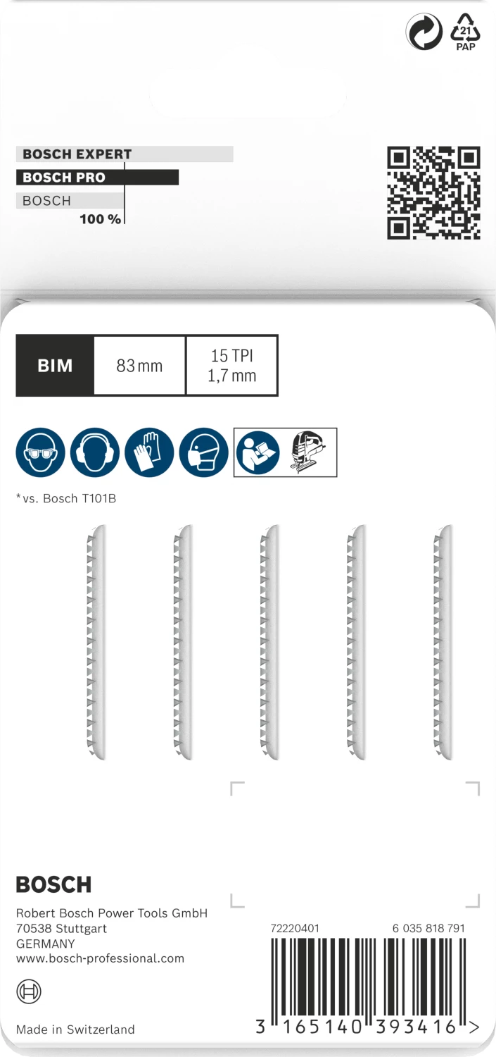 Bosch 2608636431 - Lame de scie sauteuse T101 BIF Special for Laminate 5x-image