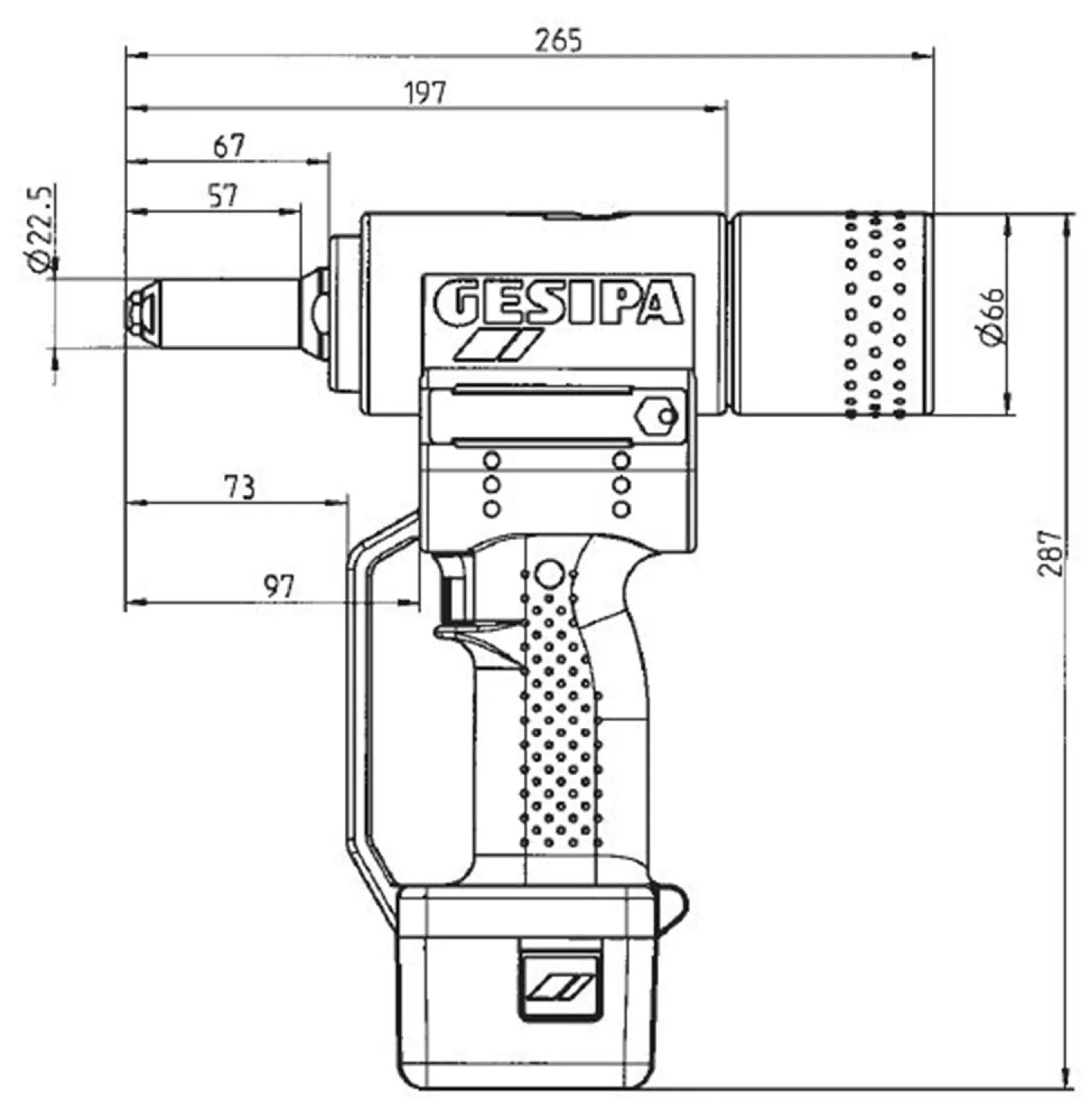 Gesipa 1457235 14.4V Li-Ion accu AccuBird popnageltang set (2x 1.3Ah accu) in koffer-image