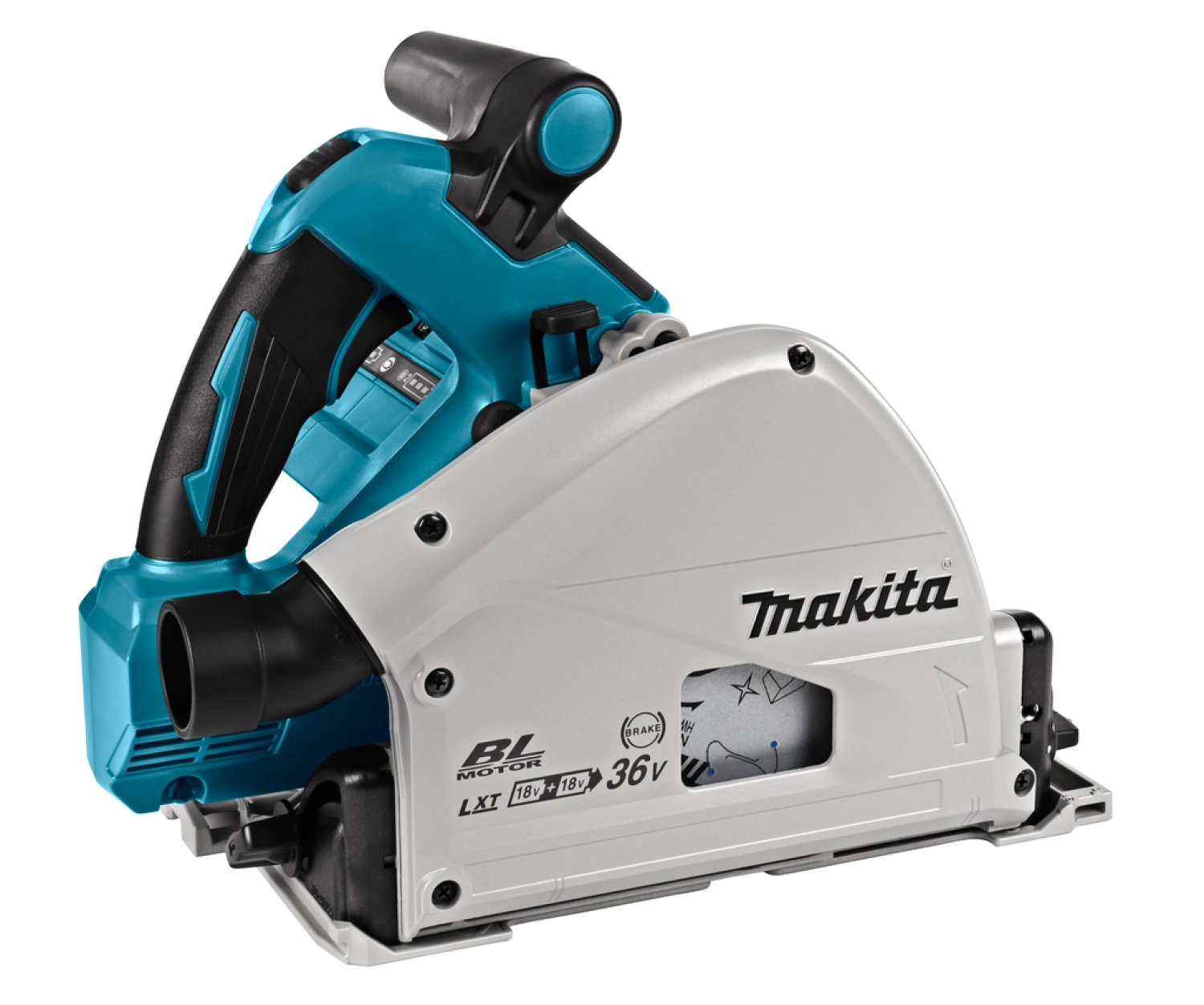 Makita DSP600ZJ2 36 V (2x18 V) batterie Li-Ion scie circulaire plongeante corps dans Mbox avec rail de guidage - 165 mm-image